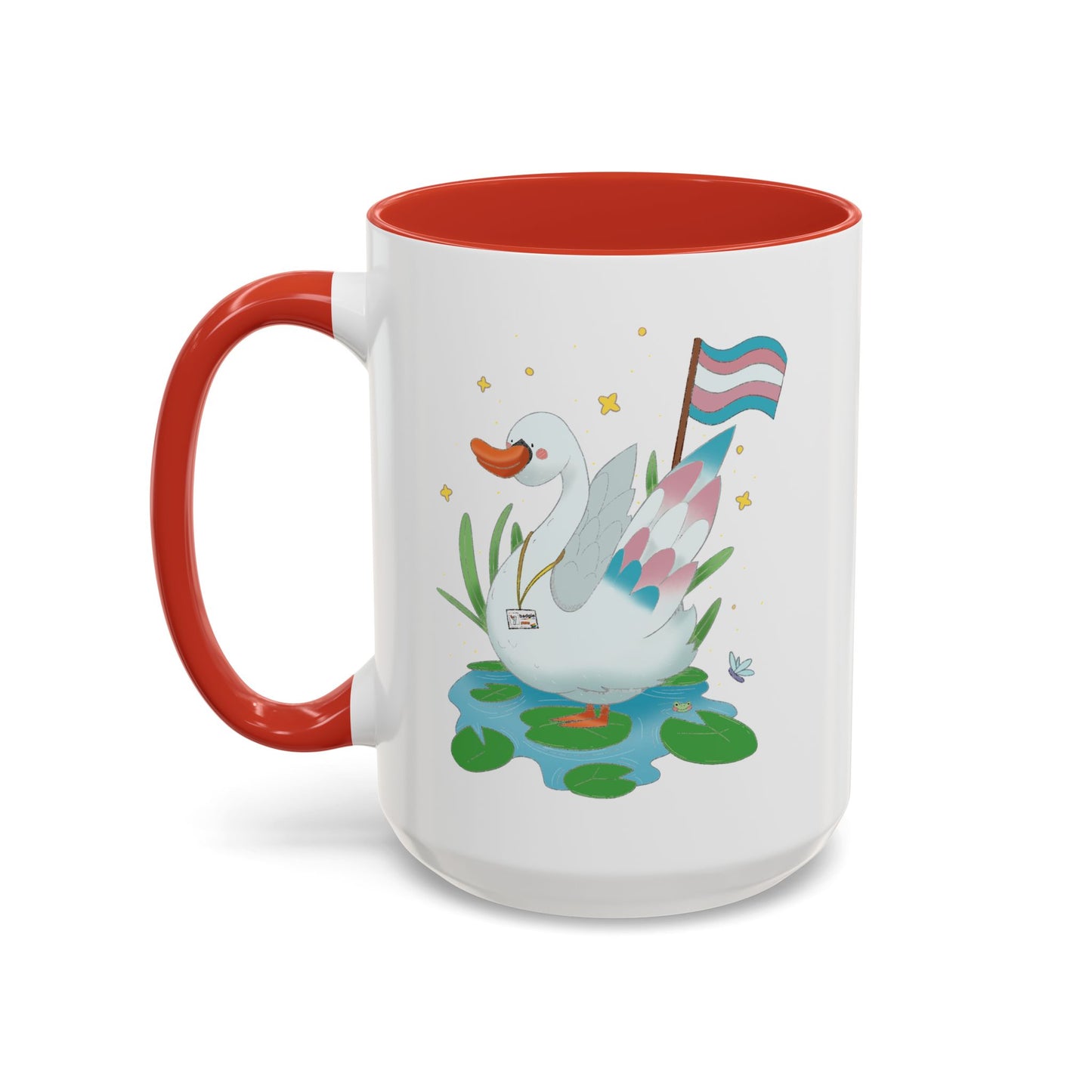 Badgie Ceramic Coffee Mug - Trans Swan “Tundra” - Badgie.co