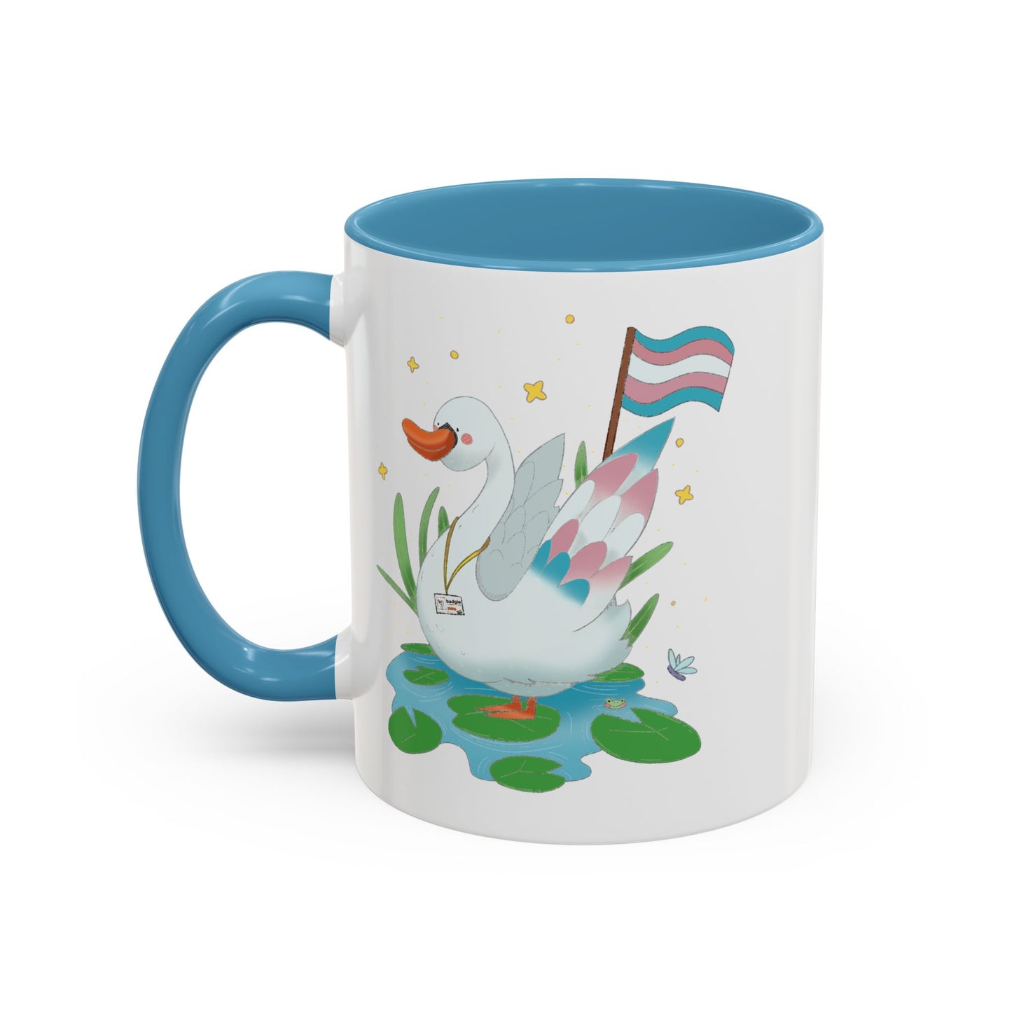 Badgie Ceramic Coffee Mug - Trans Swan “Tundra” - Badgie.co