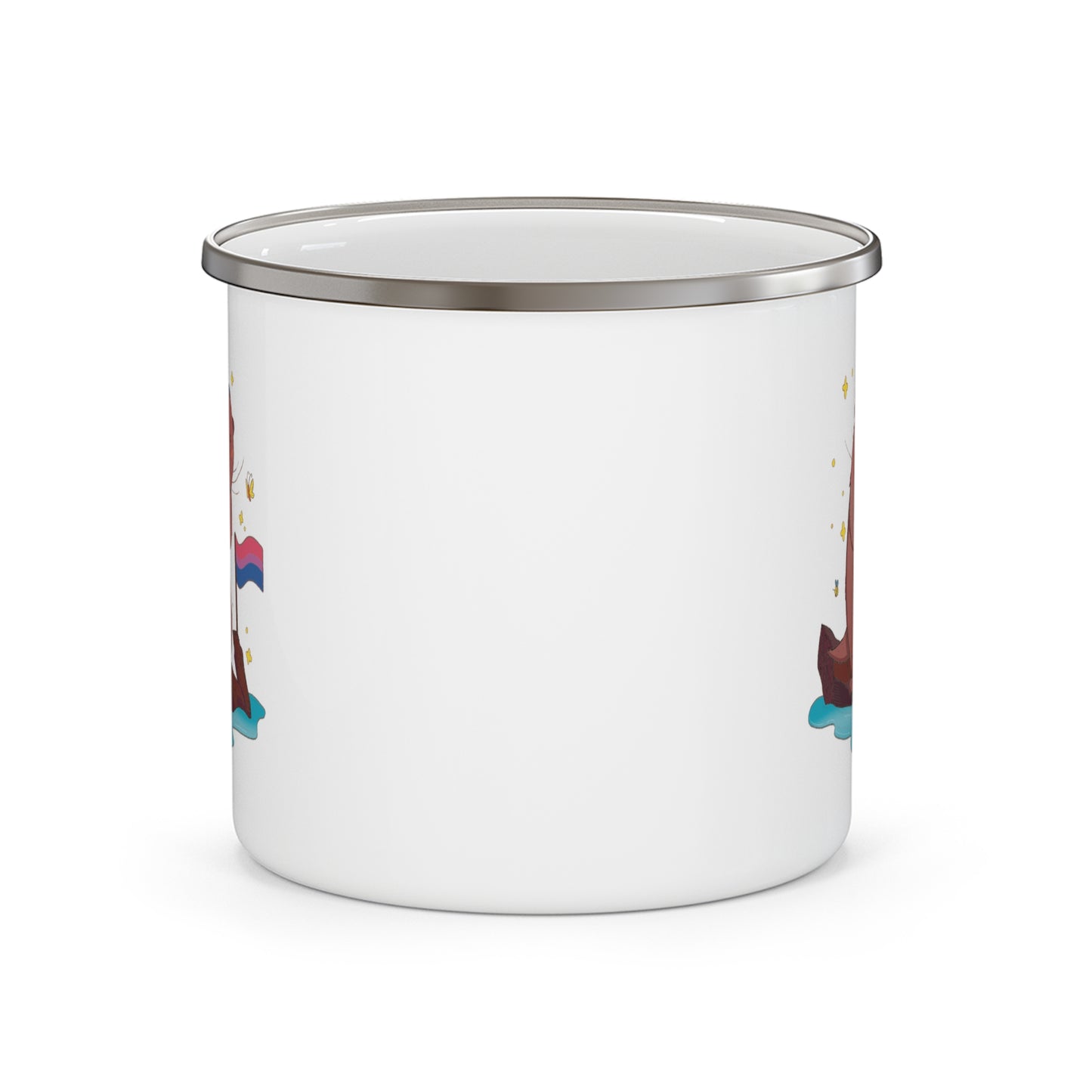 Badgie Enamel Camping Mug - Bi Otter “River”