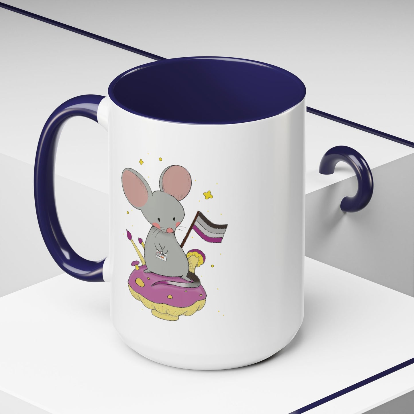 Badgie Ceramic Coffee Mug - Asexual Mouse "Roan" - Badgie.co