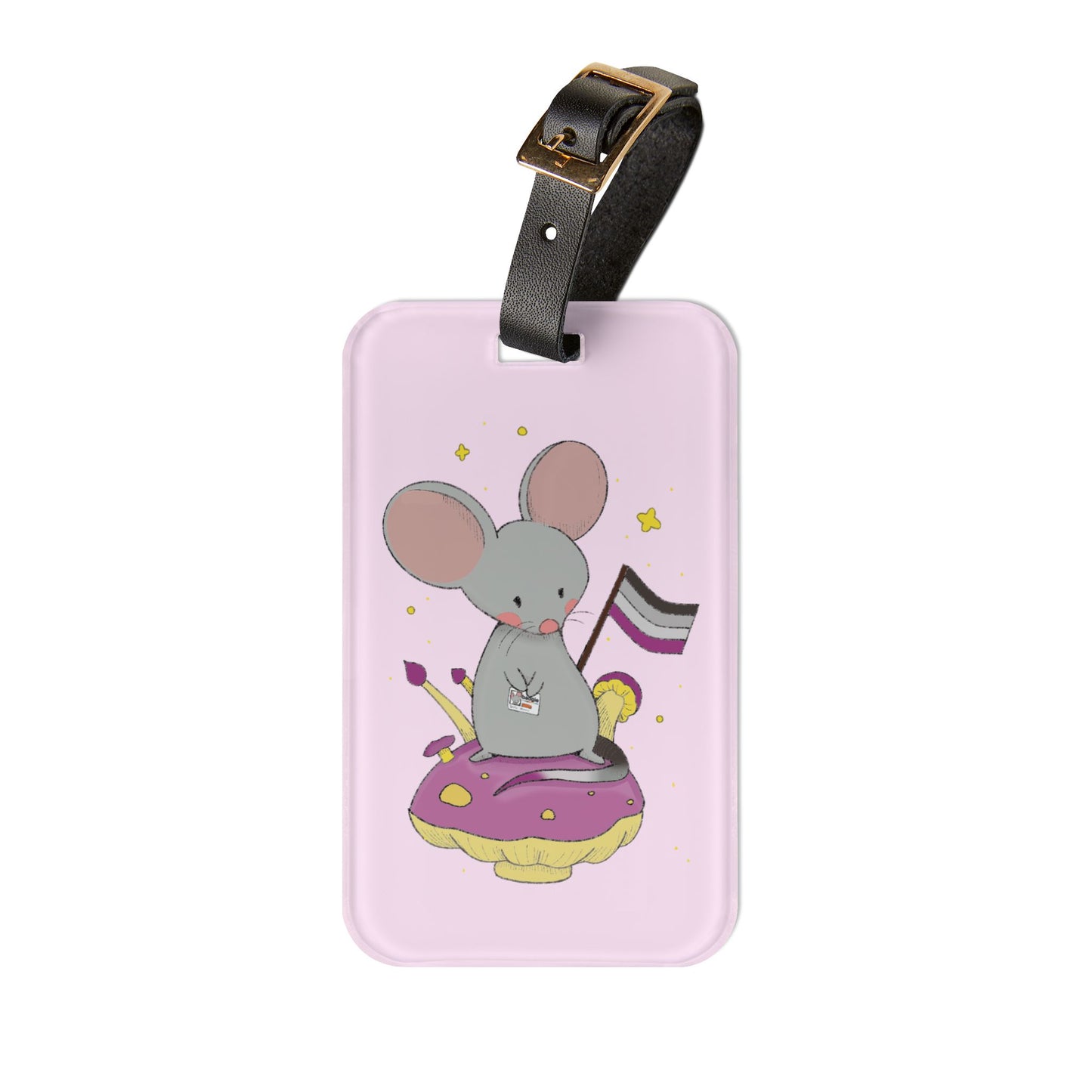 Badgie Luggage Tag - Asexual Mouse "Roan" - Badgie.co