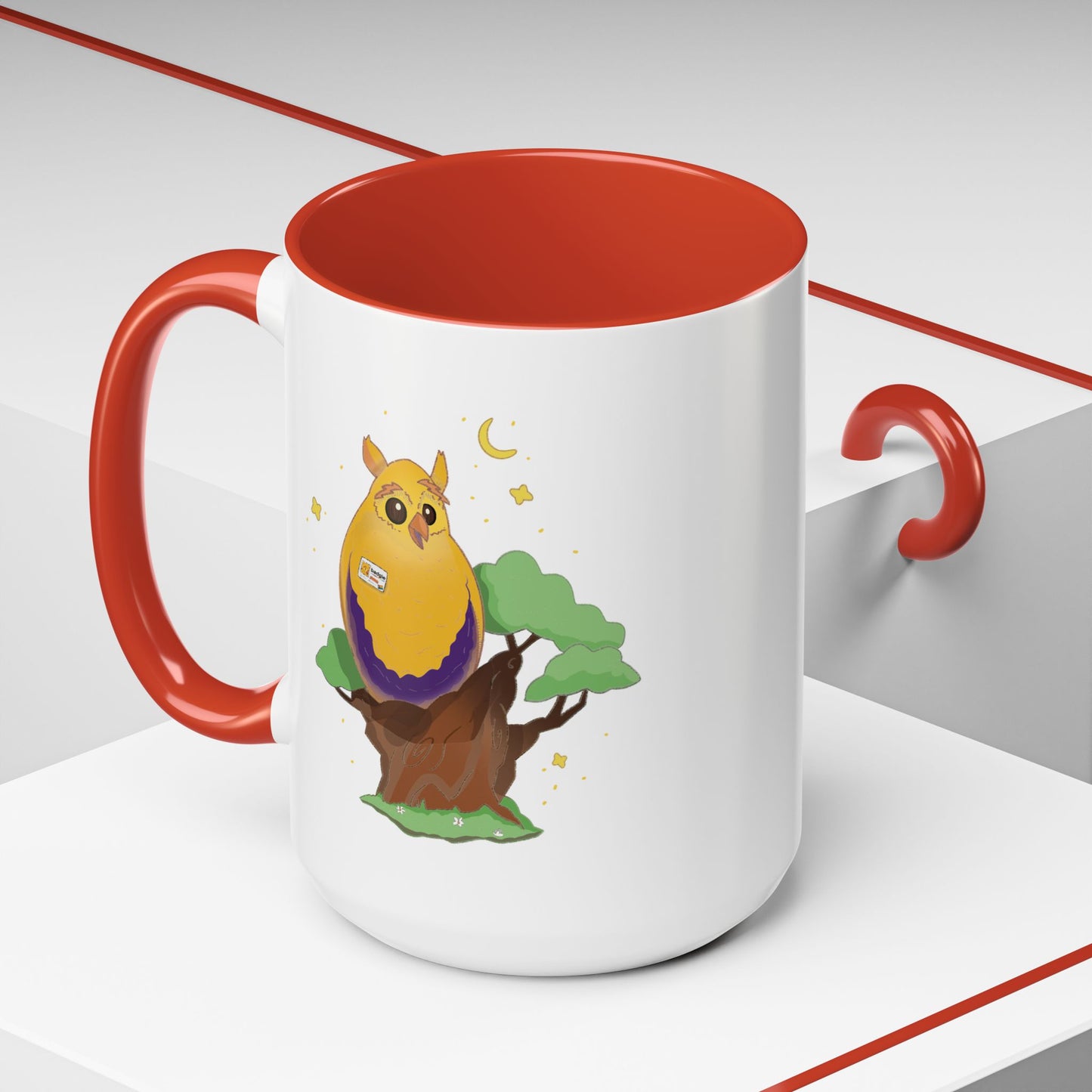 Badgie Ceramic Coffee Mug - Intersex Owl “Albert” - Badgie.co