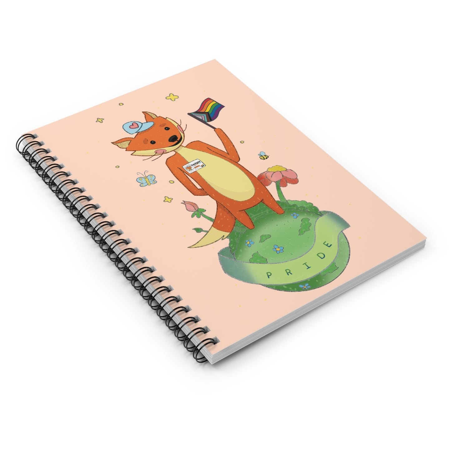 Badgie Spiral Notebook Ruled Lines - Pride Fox "Kit" - Badgie.co