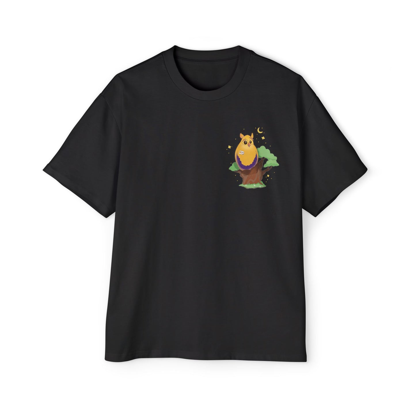 Badgie Oversized Heavy Drop Shoulder T-Shirt - Intersex Owl "Albert" - Badgie.co