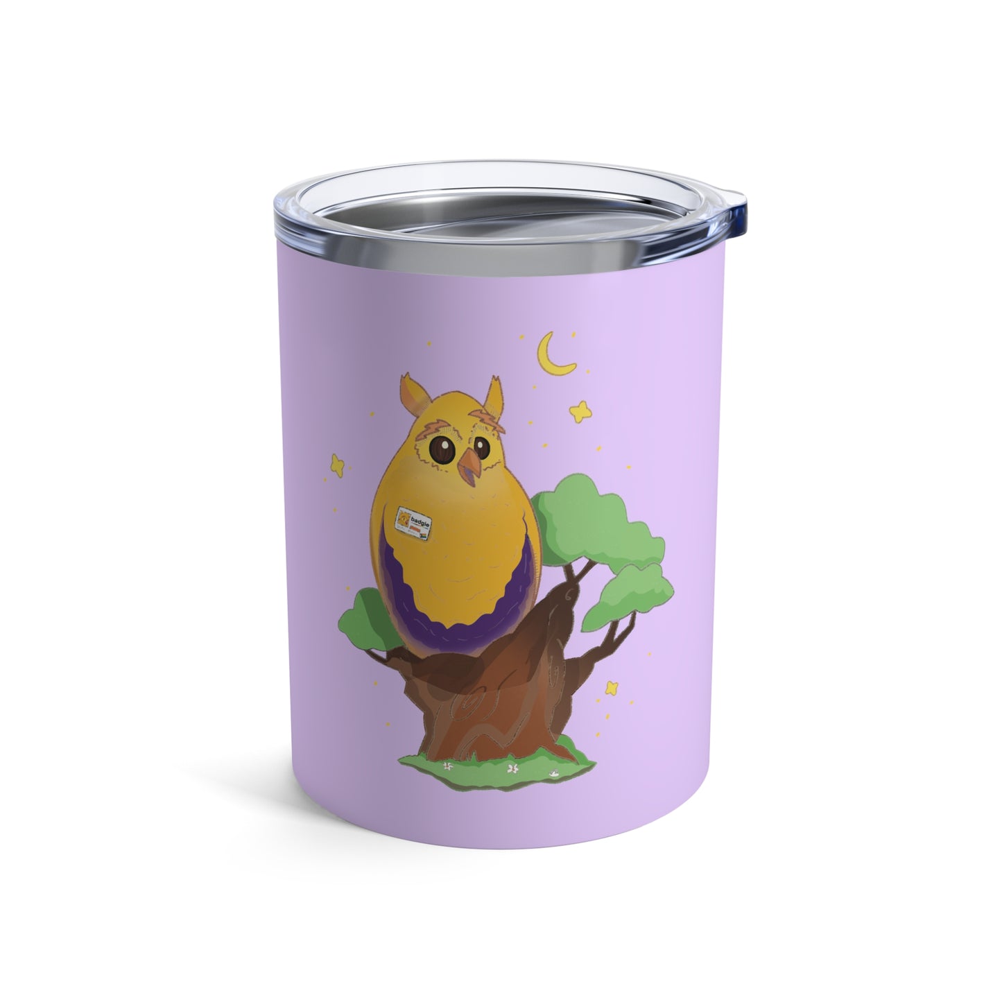 Badgie Coffee Tumbler 10oz/295mL - Intersex Owl "Albert" - Badgie.co
