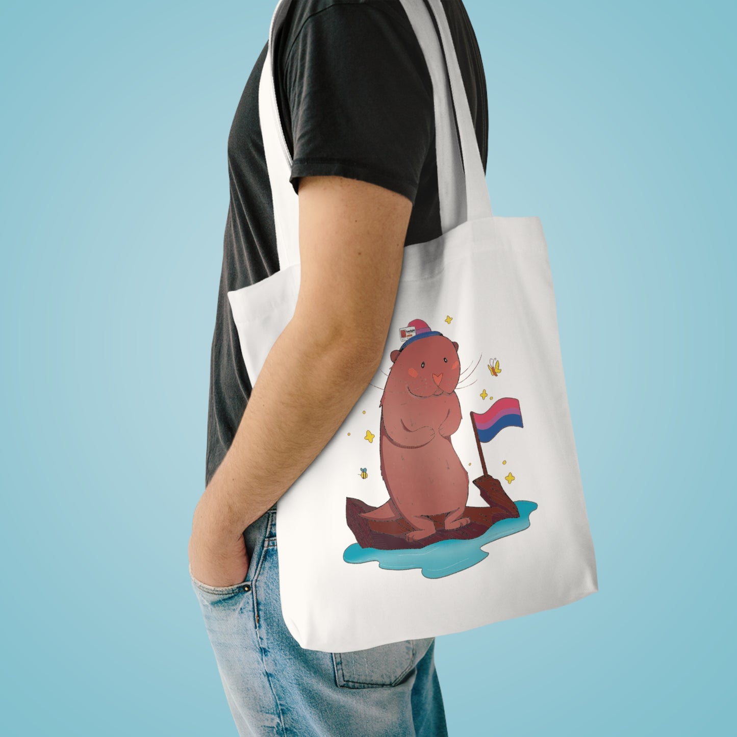 Badgie Tote Bag - Bisexual Otter "River" - Badgie.co