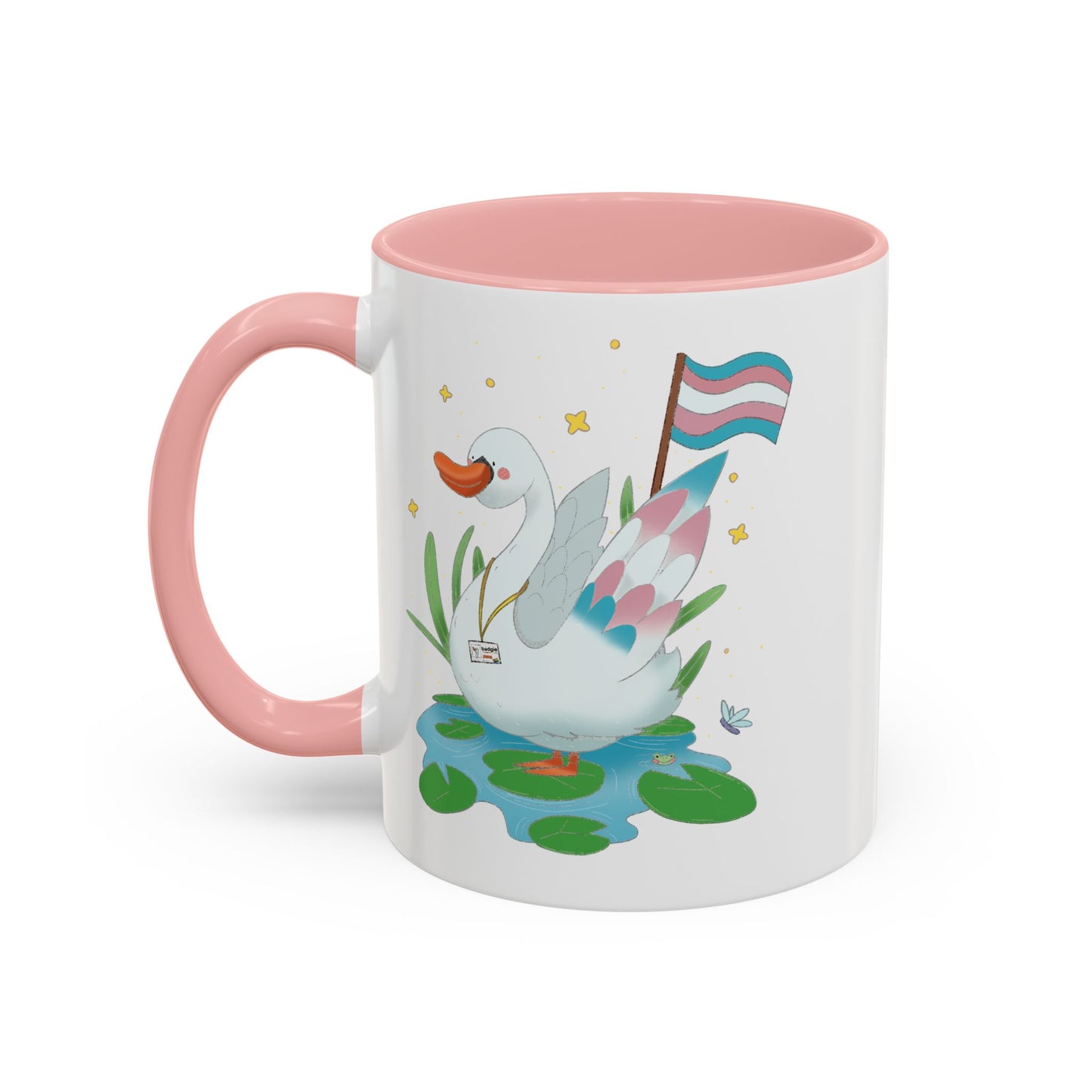 Badgie Ceramic Coffee Mug - Trans Swan “Tundra” - Badgie.co