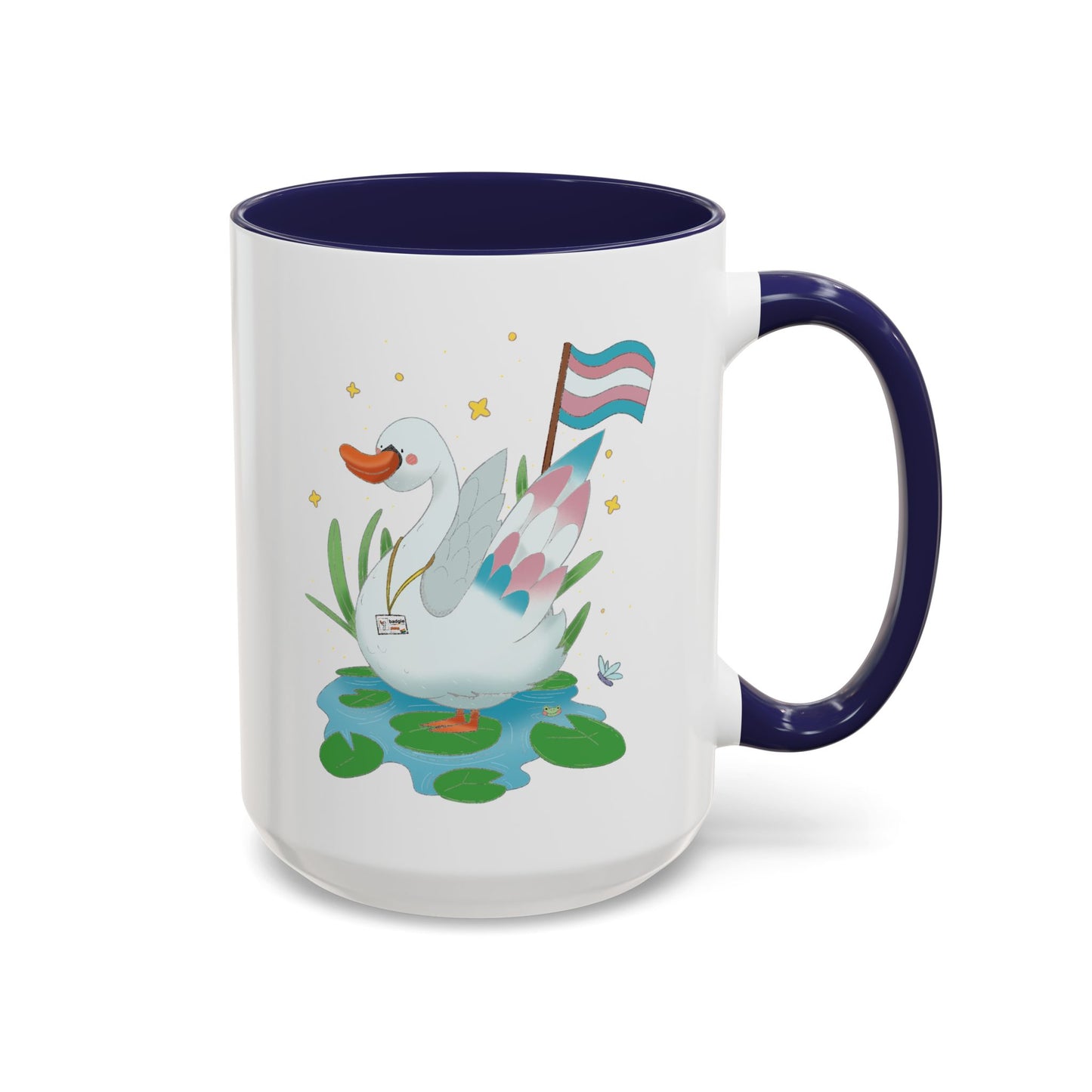 Badgie Ceramic Coffee Mug - Trans Swan “Tundra” - Badgie.co