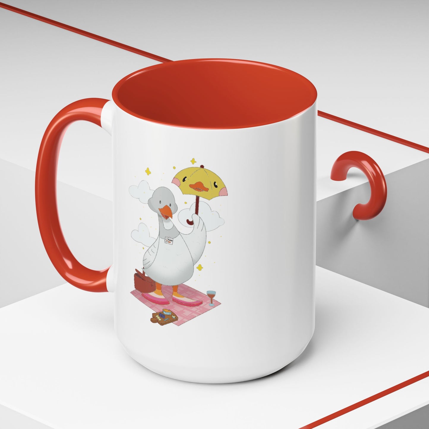 Badgie Ceramic Coffee Mug - Lesbian Goose “Tula” - Badgie.co