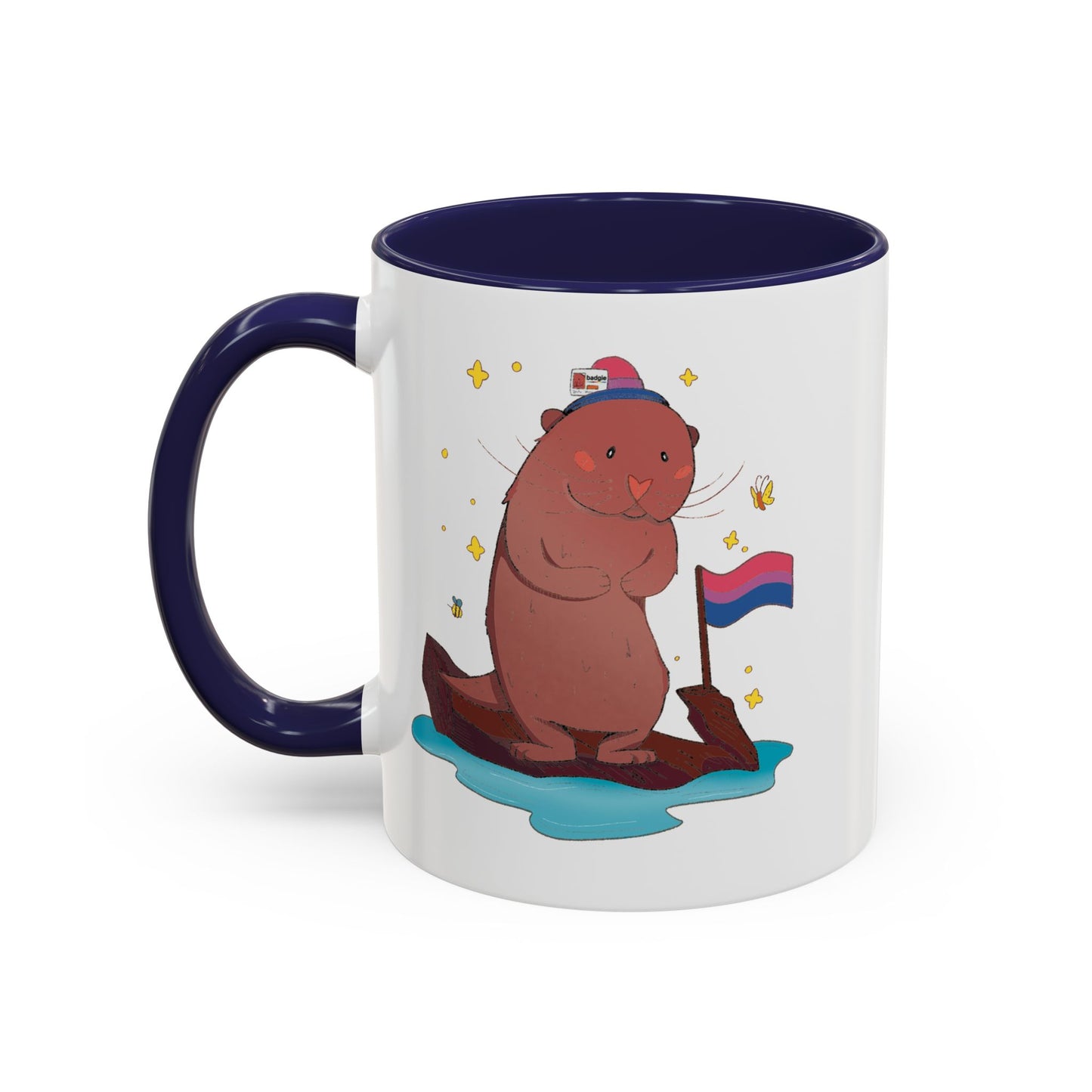 Badgie Ceramic Coffee Mug - Bi Otter “River”