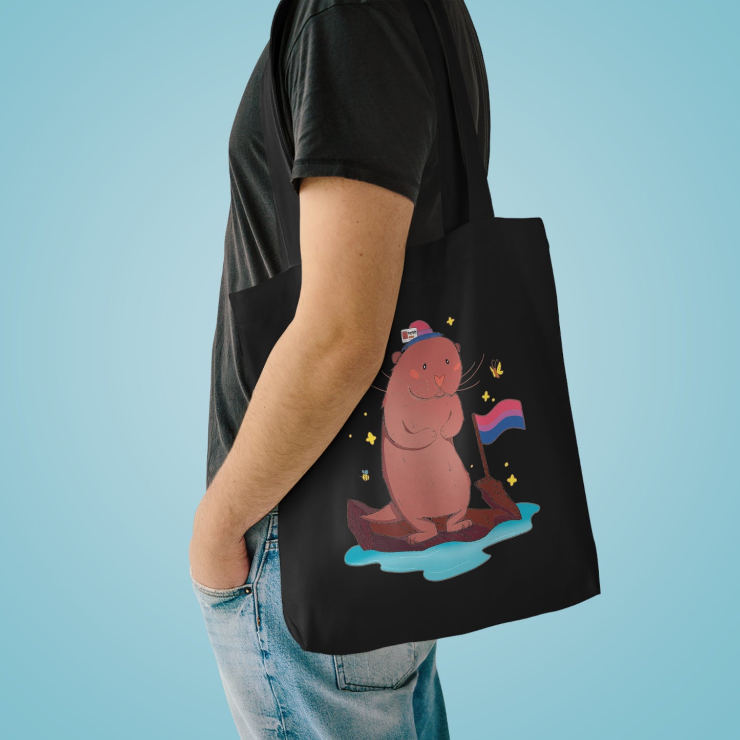 Badgie Tote Bag - Bisexual Otter "River" - Badgie.co