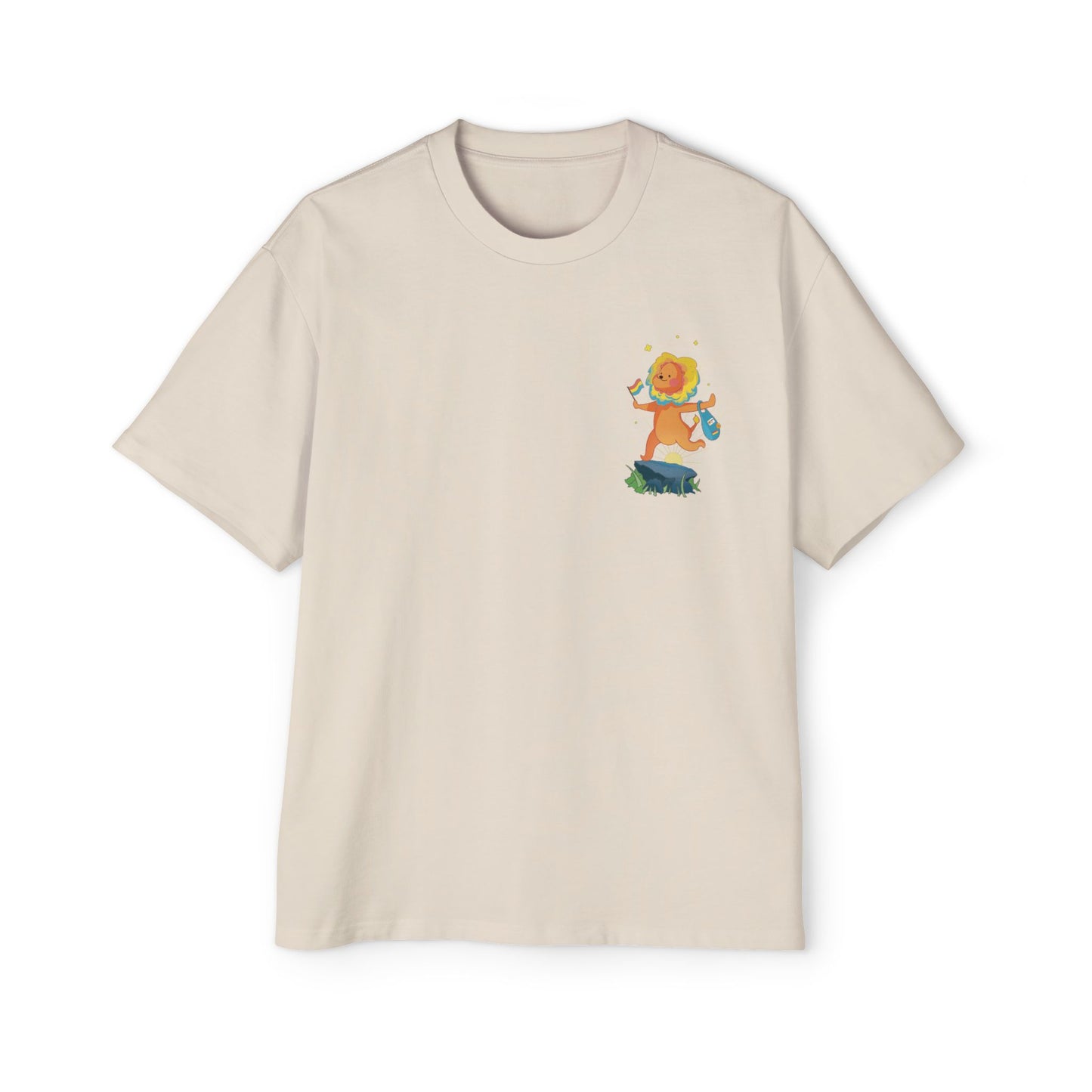 Badgie Oversized Heavy Drop Shoulder T-Shirt - Pansexual Lion "Barb" - Badgie.co