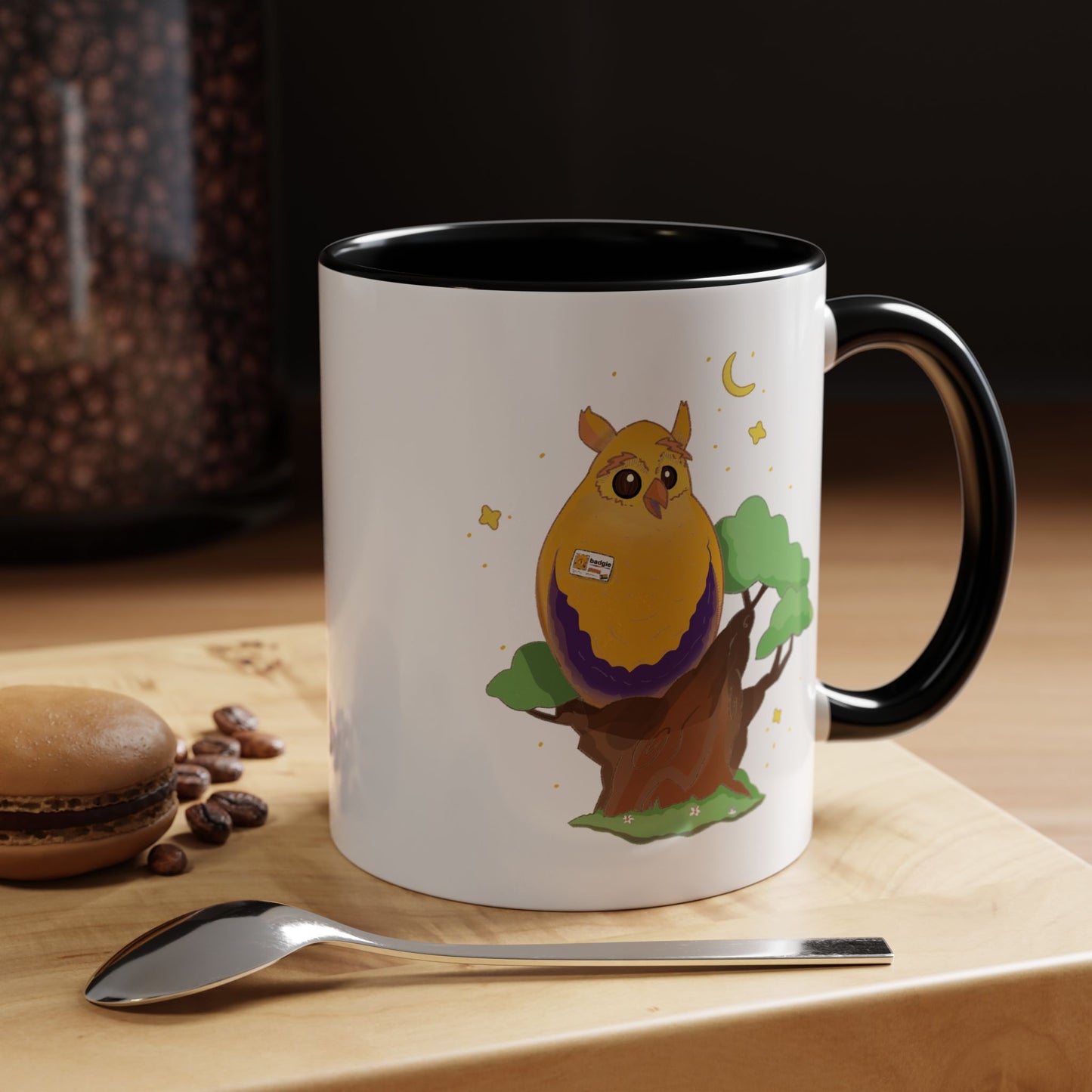 Badgie Ceramic Coffee Mug - Intersex Owl “Albert” - Badgie.co