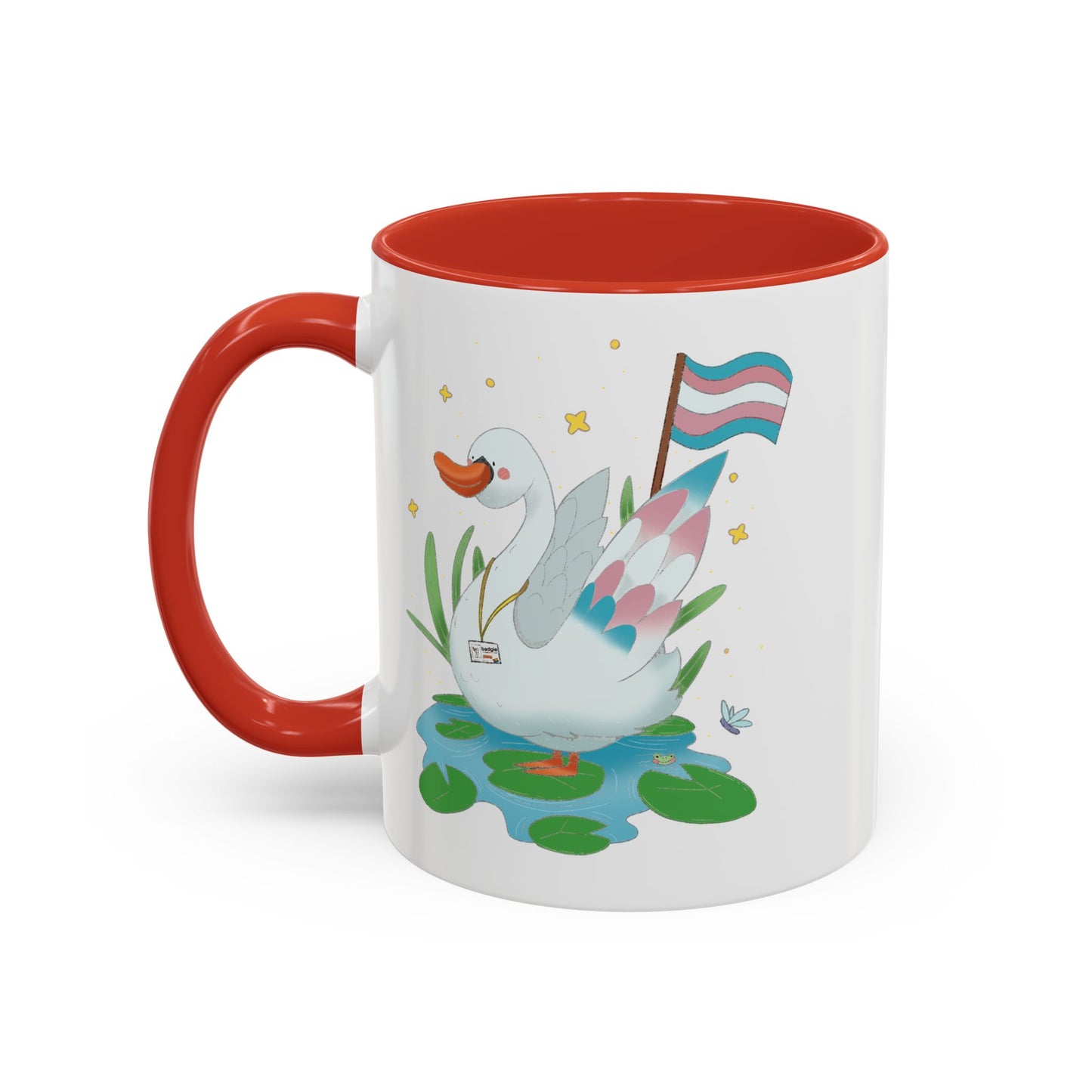 Badgie Ceramic Coffee Mug - Trans Swan “Tundra” - Badgie.co