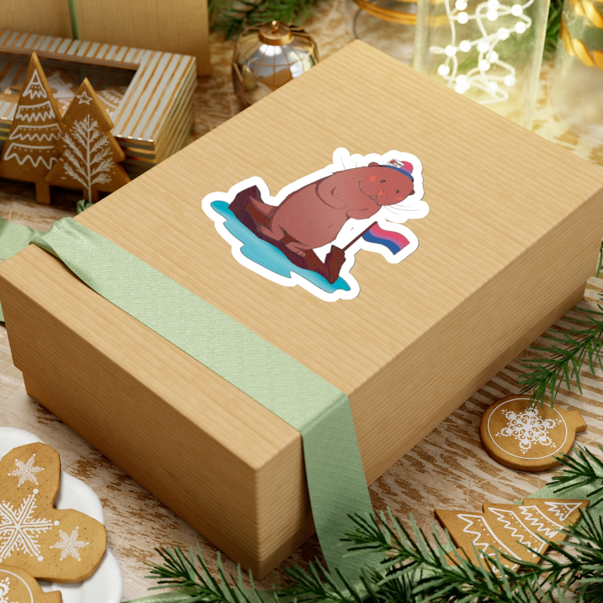 Kiss-Cut Stickers - Bisexual Otter "River" - Badgie.co