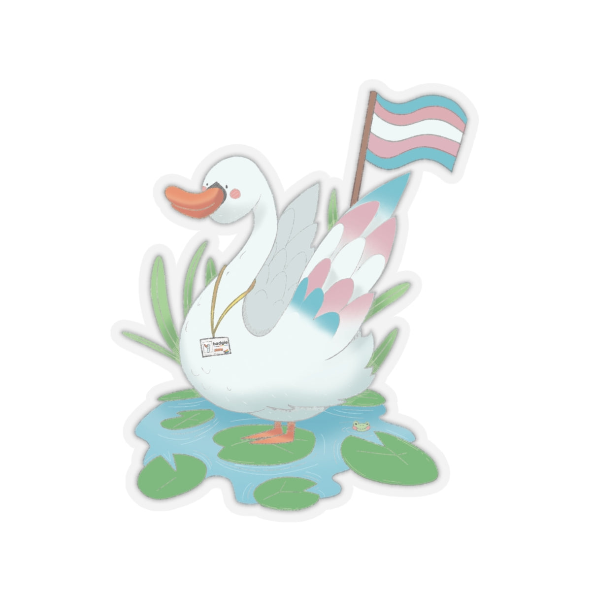 Kiss-Cut Stickers - Trans Swan "Tundra" - Badgie.co