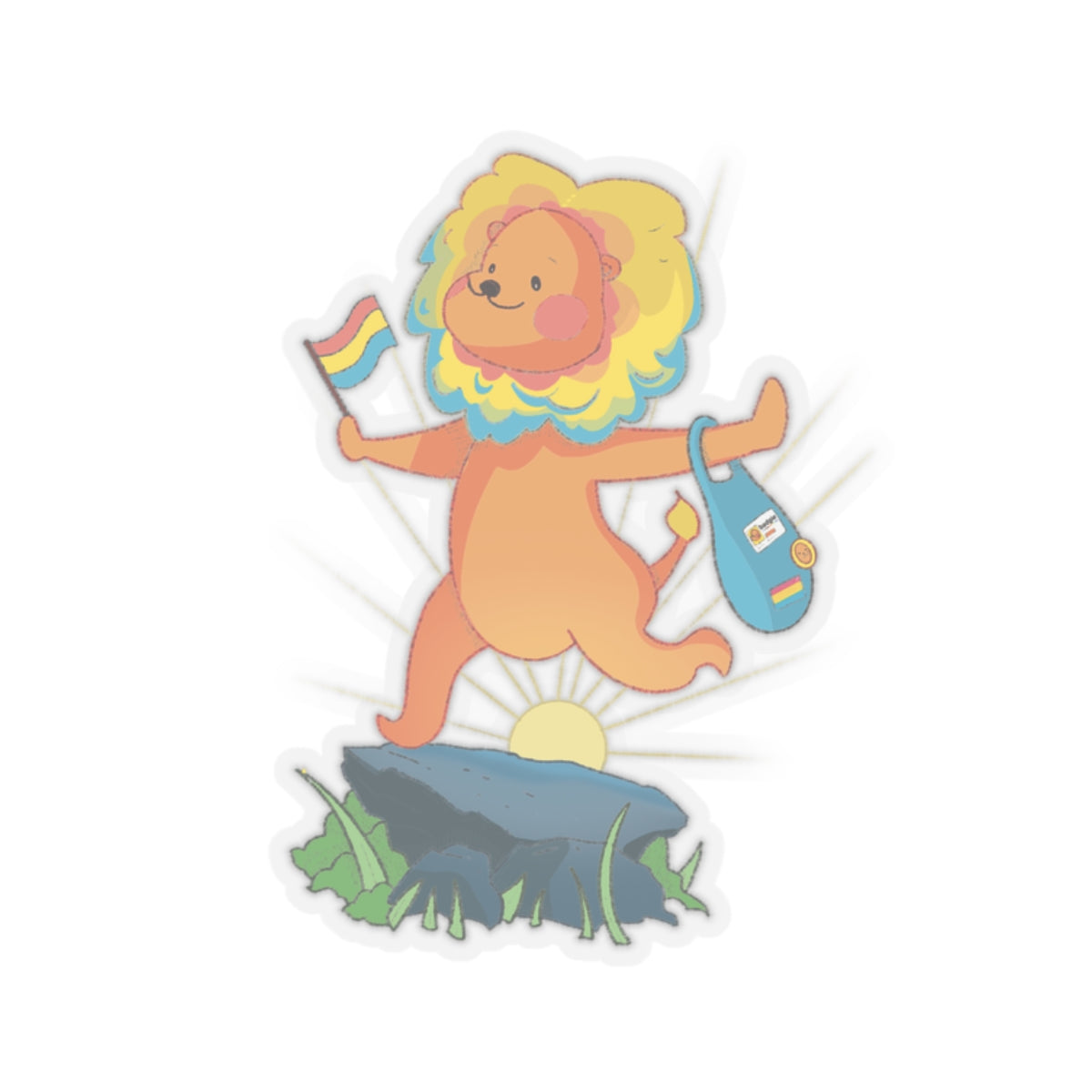 Kiss-Cut Stickers - Pansexual Lion "Barb" - Badgie.co