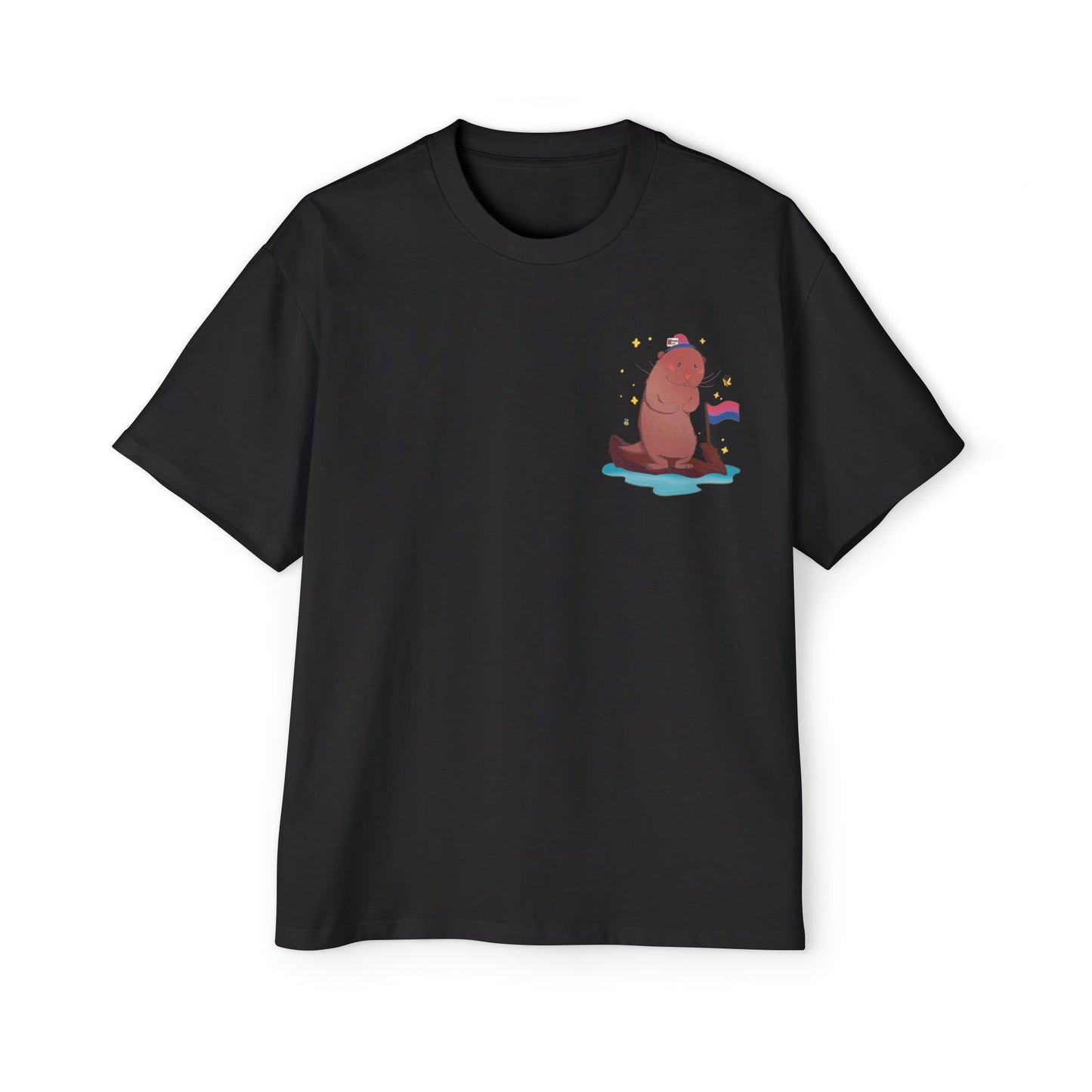 Badgie Oversized Heavy Drop Shoulder T-Shirt - Bisexual Otter "River" - Badgie.co