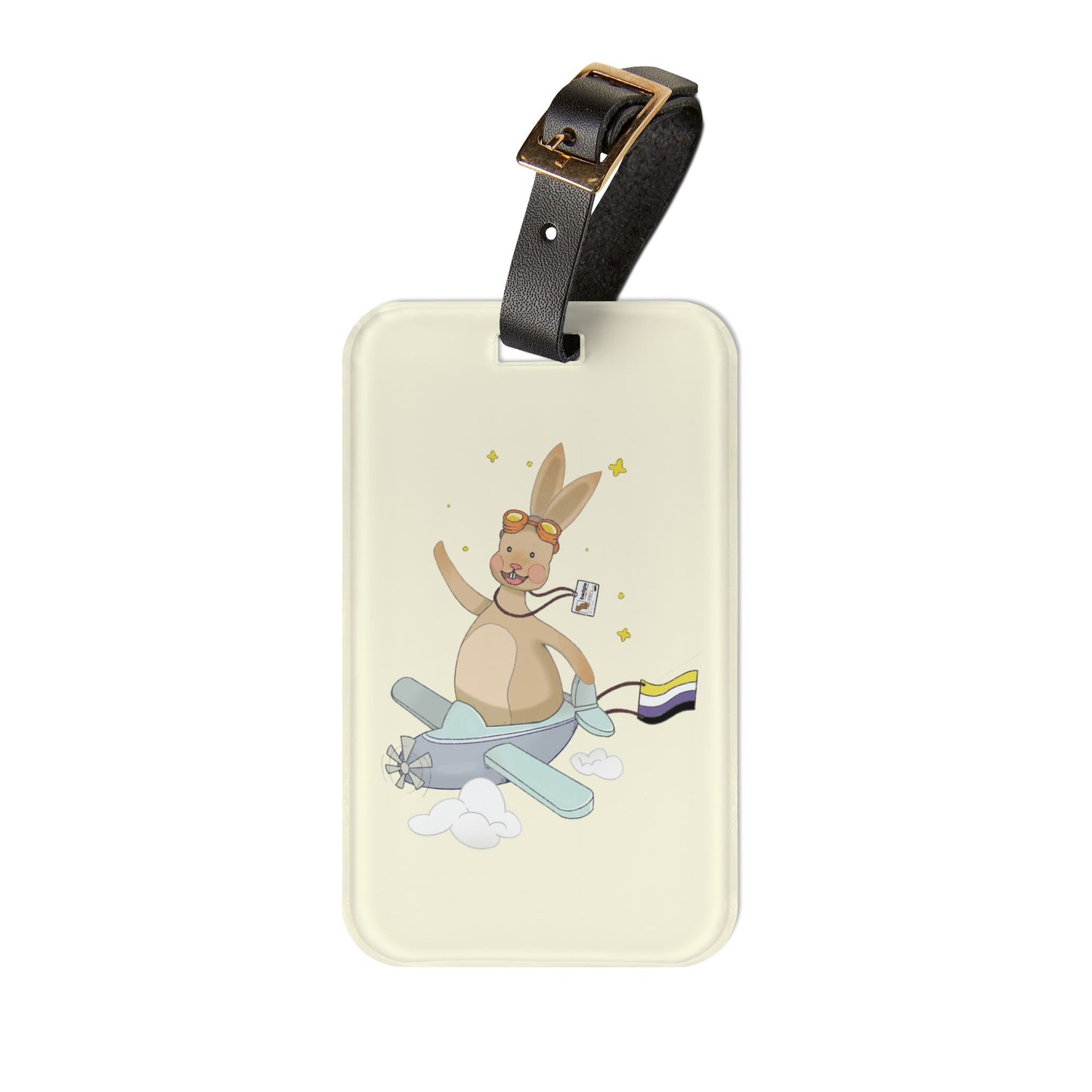 Badgie Luggage Tag - Nonbinary Rabbit "Rex" - Badgie.co