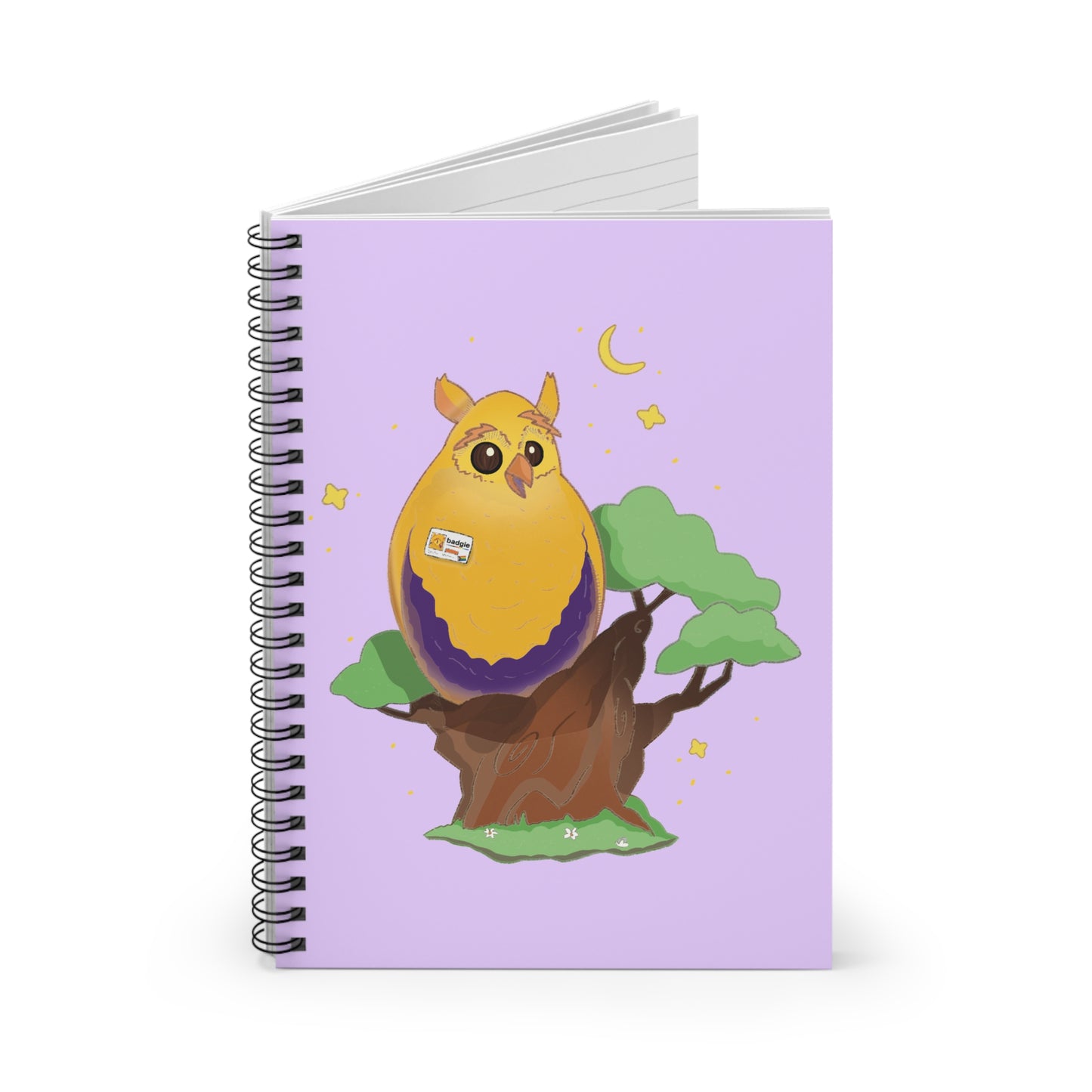 Badgie Spiral Notebook Ruled Lines - Intersex Owl "Albert" - Badgie.co