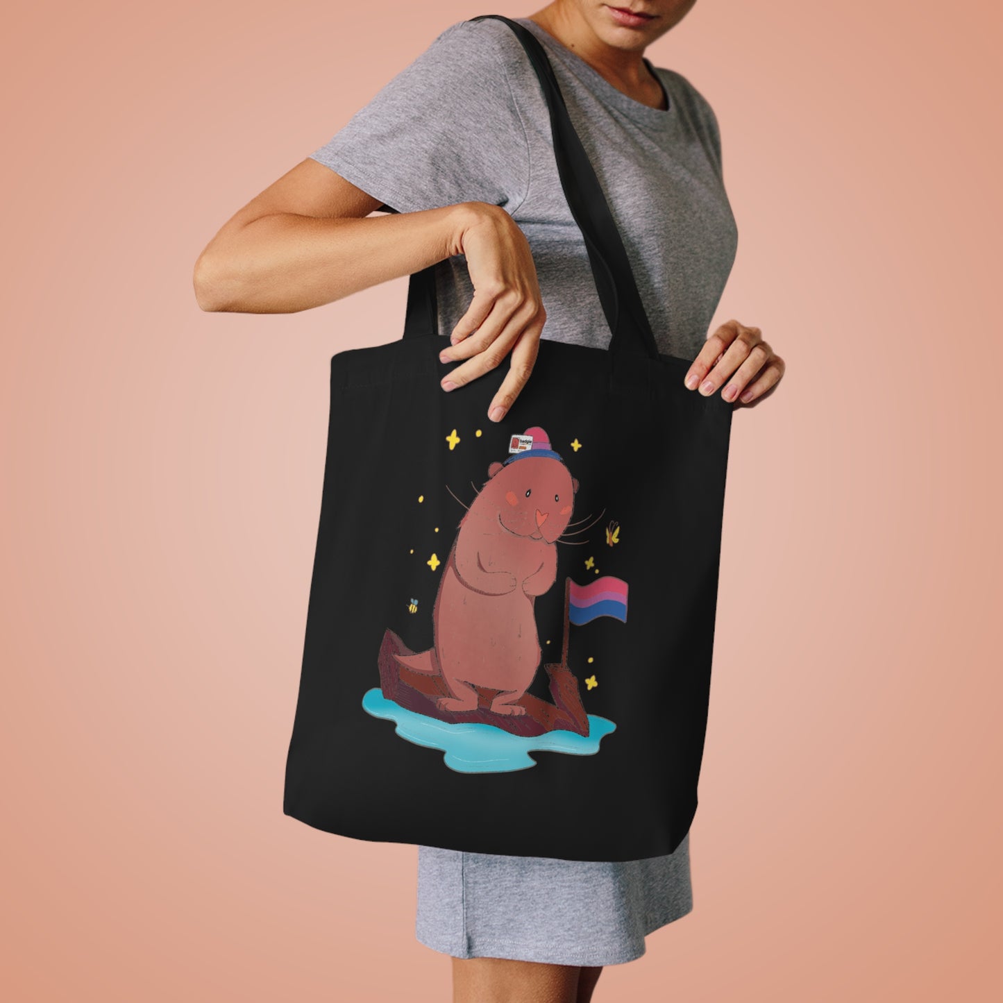 Badgie Tote Bag - Bisexual Otter "River" - Badgie.co
