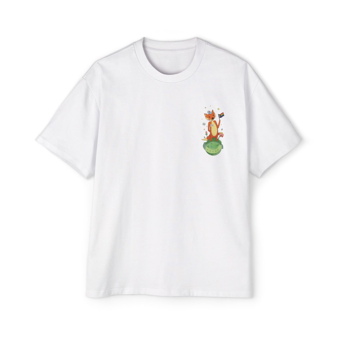 Badgie Oversized Heavy Drop Shoulder T-Shirt - Pride Fox "Kit" - Badgie.co