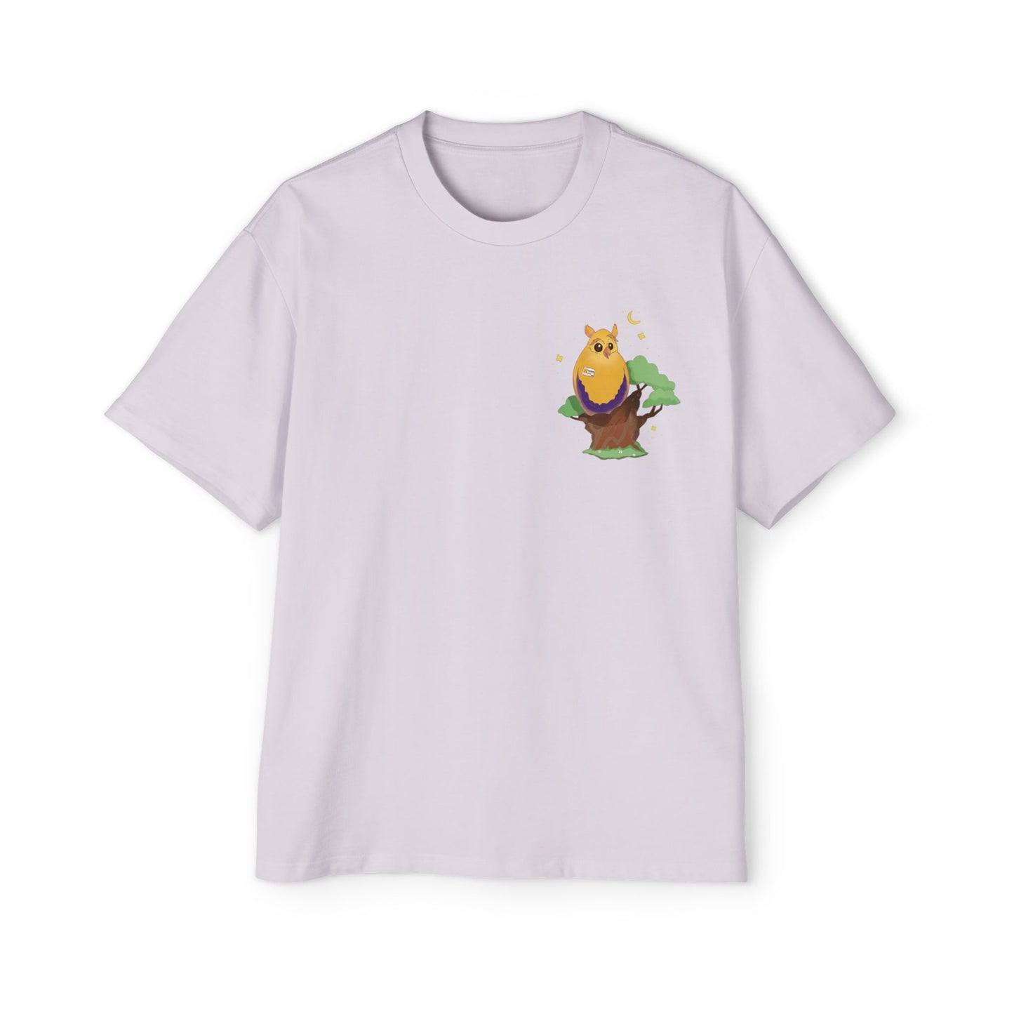Badgie Oversized Heavy Drop Shoulder T-Shirt - Intersex Owl "Albert" - Badgie.co