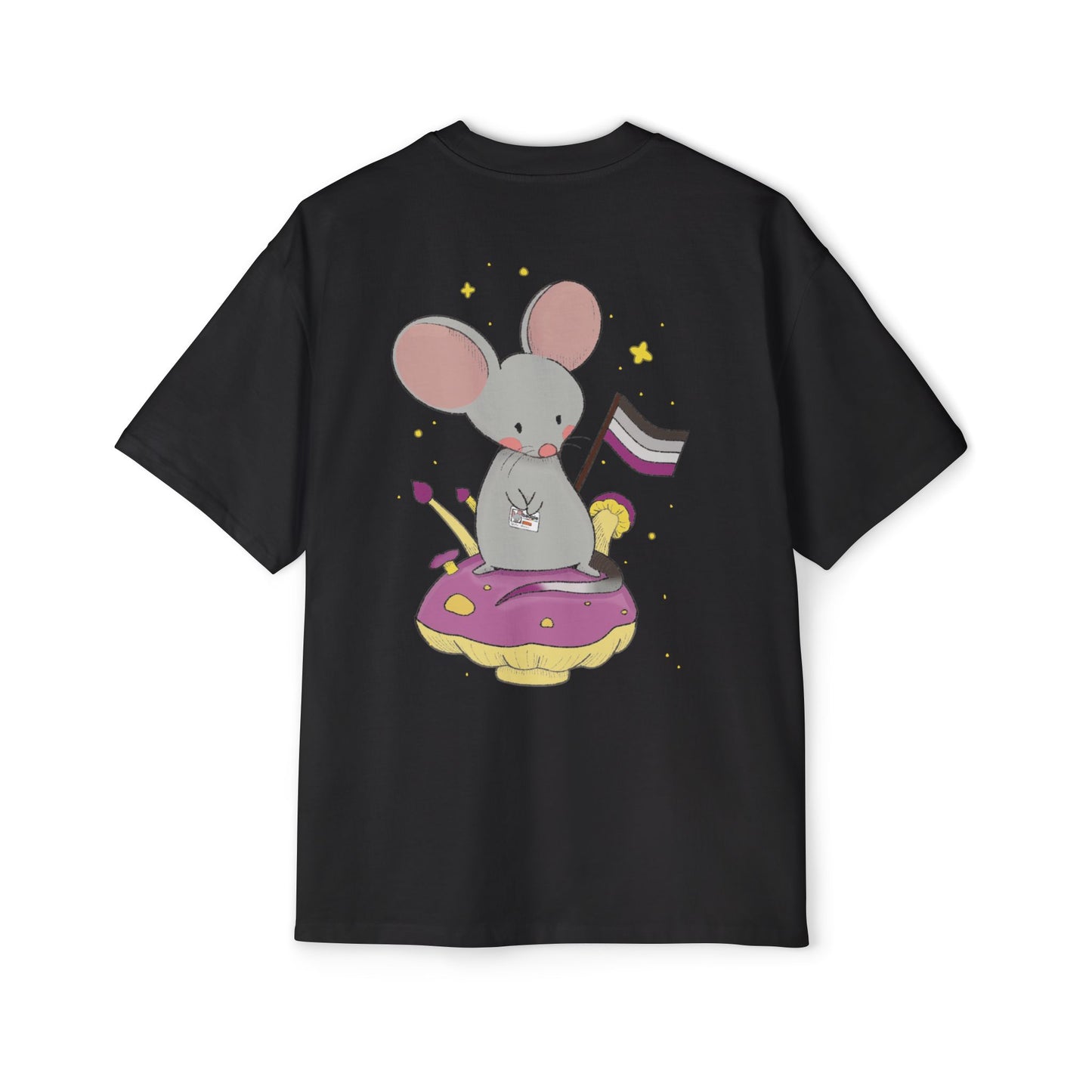 Badgie Oversized Heavy Drop Shoulder T-Shirt - Asexual Mouse "Roan" - Badgie.co