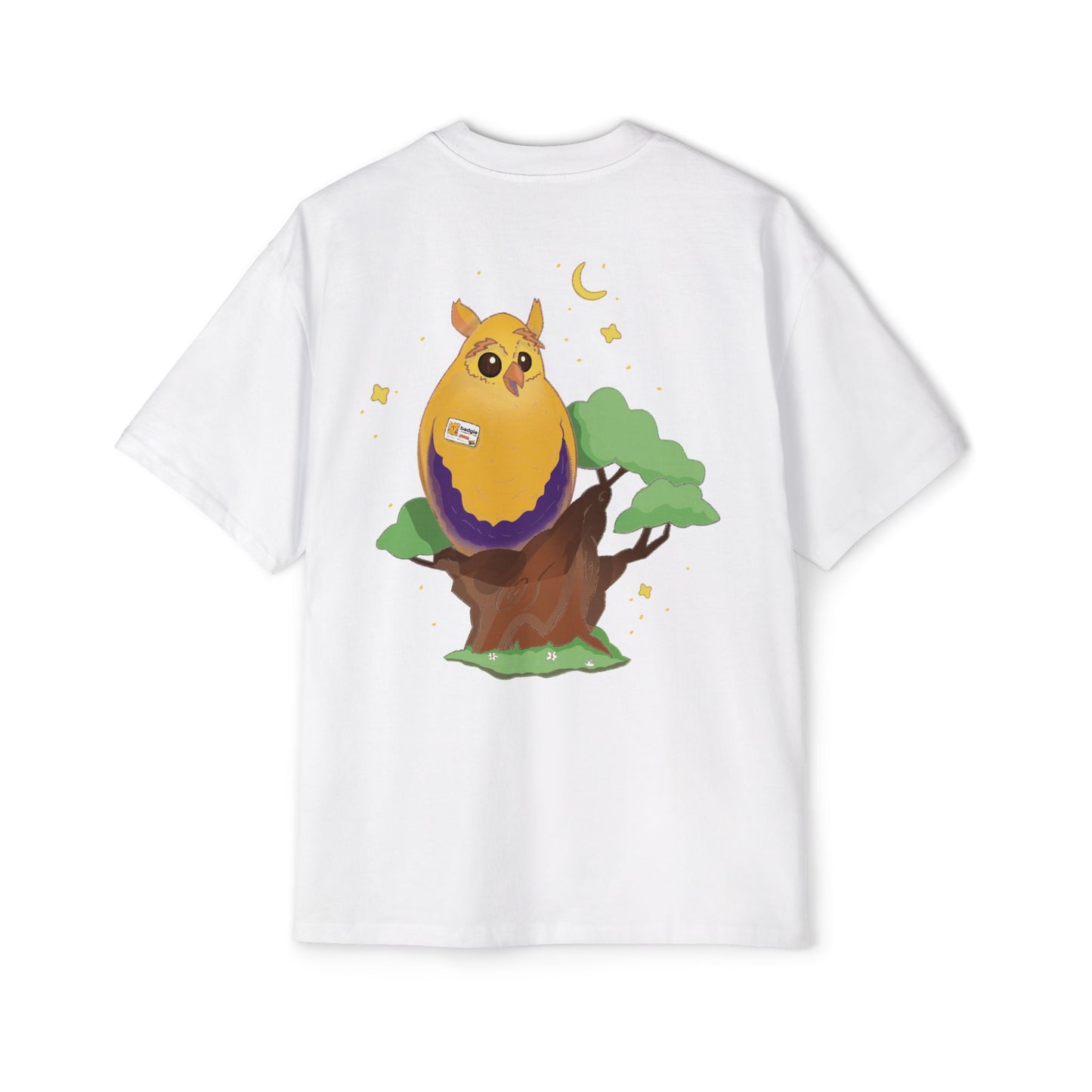 Badgie Oversized Heavy Drop Shoulder T-Shirt - Intersex Owl "Albert" - Badgie.co