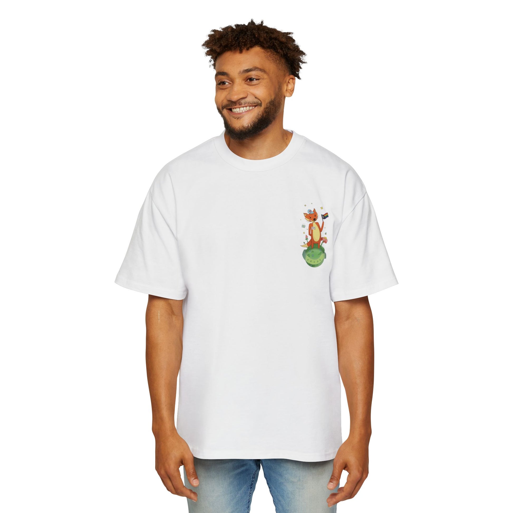 Badgie Oversized Heavy Drop Shoulder T-Shirt - Pride Fox "Kit" - Badgie.co
