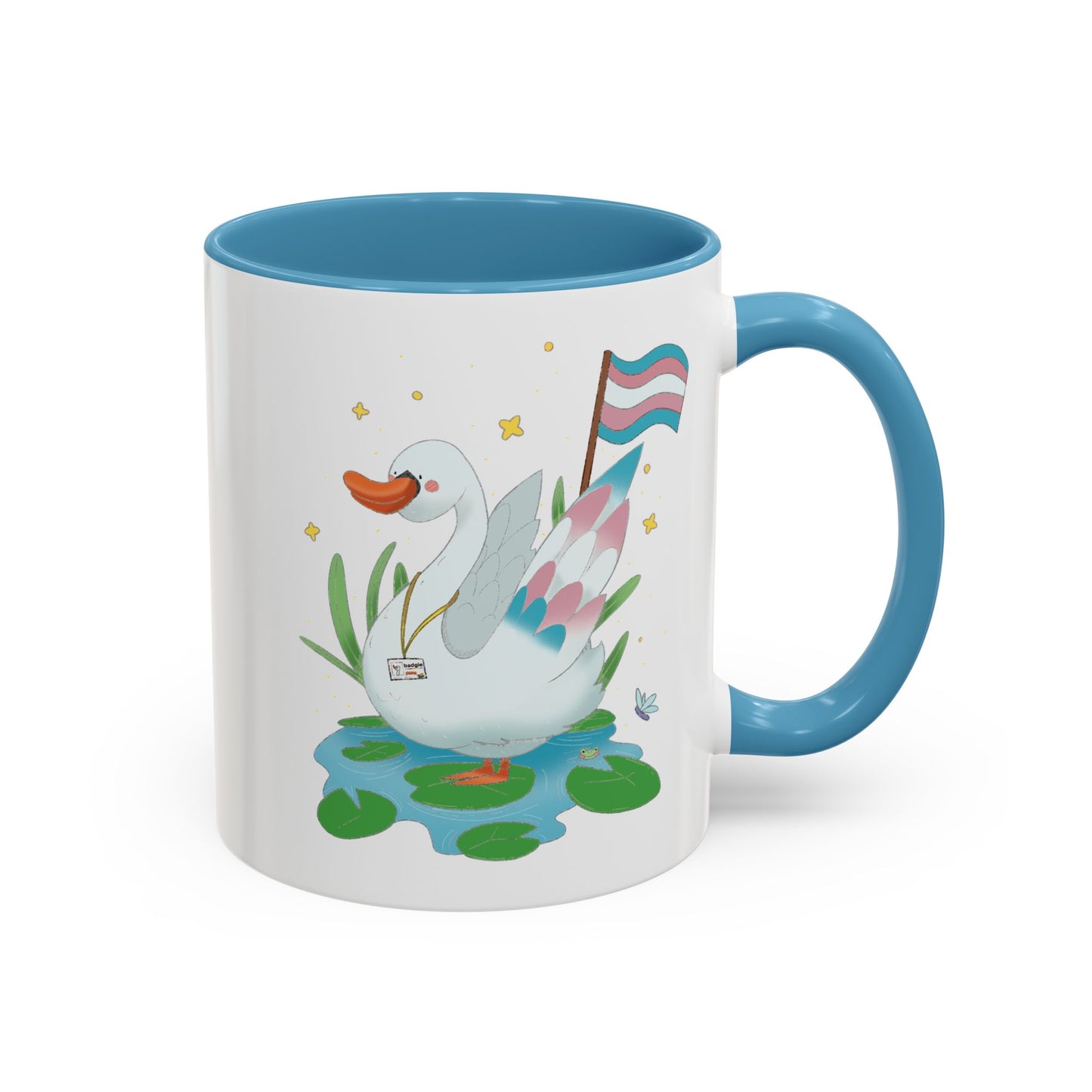 Badgie Ceramic Coffee Mug - Trans Swan “Tundra” - Badgie.co