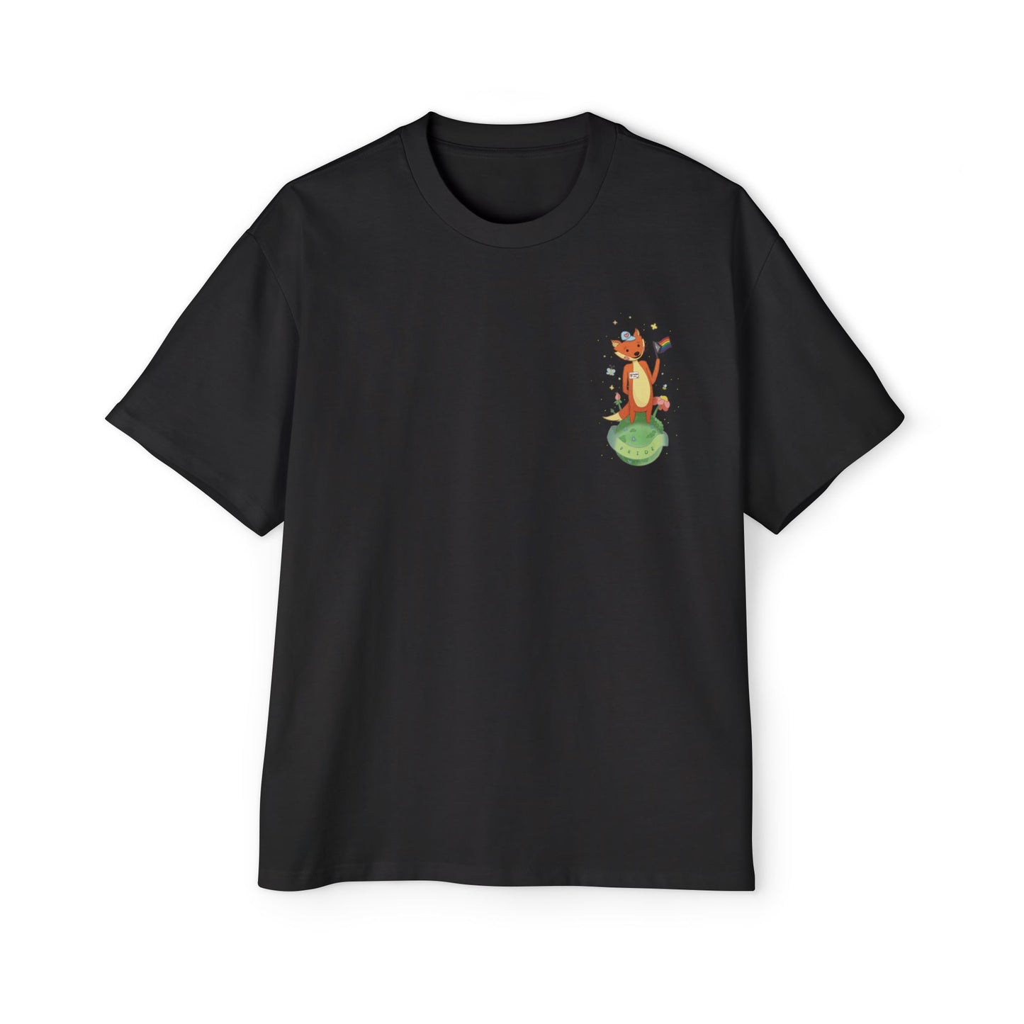 Badgie Oversized Heavy Drop Shoulder T-Shirt - Pride Fox "Kit" - Badgie.co