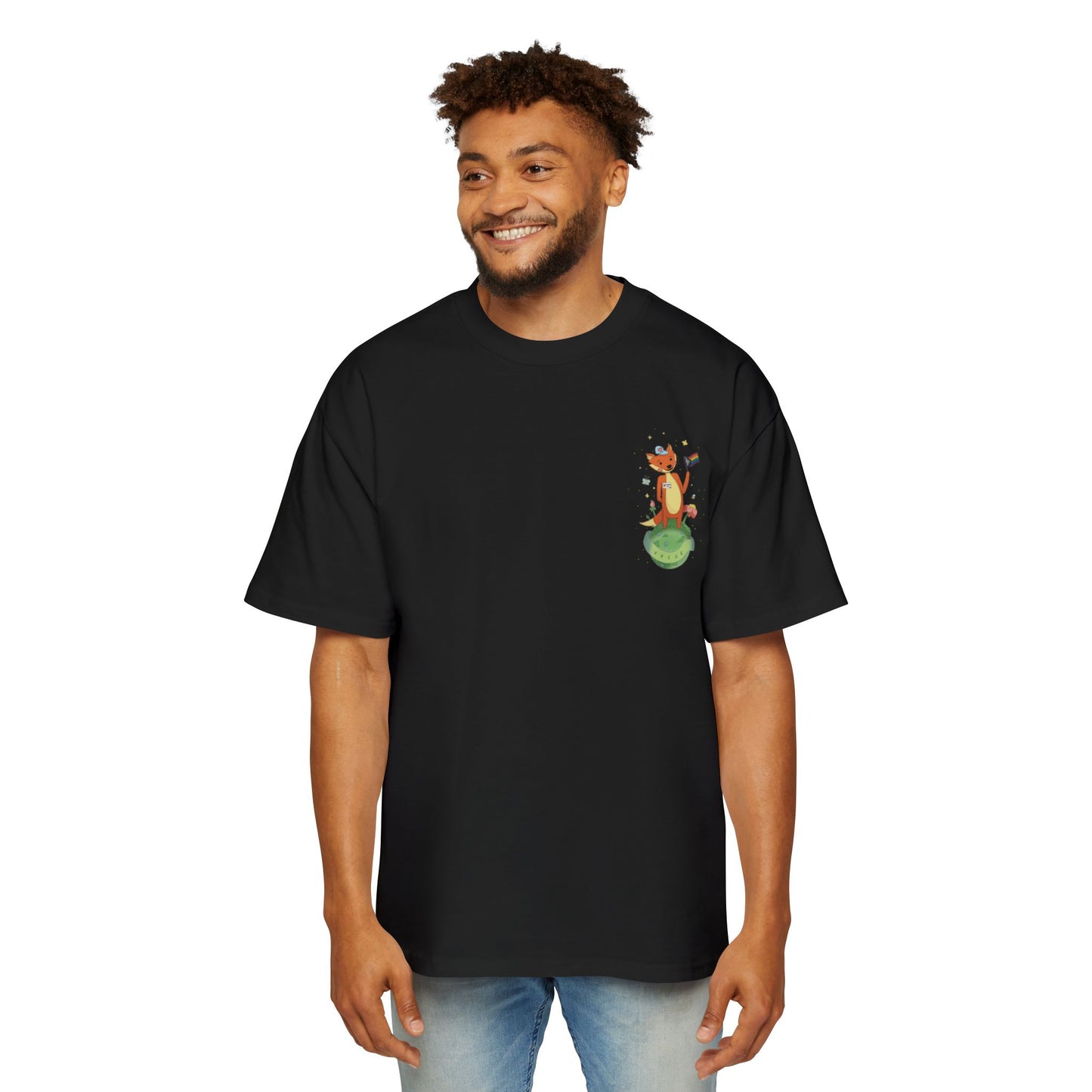 Badgie Oversized Heavy Drop Shoulder T-Shirt - Pride Fox "Kit" - Badgie.co