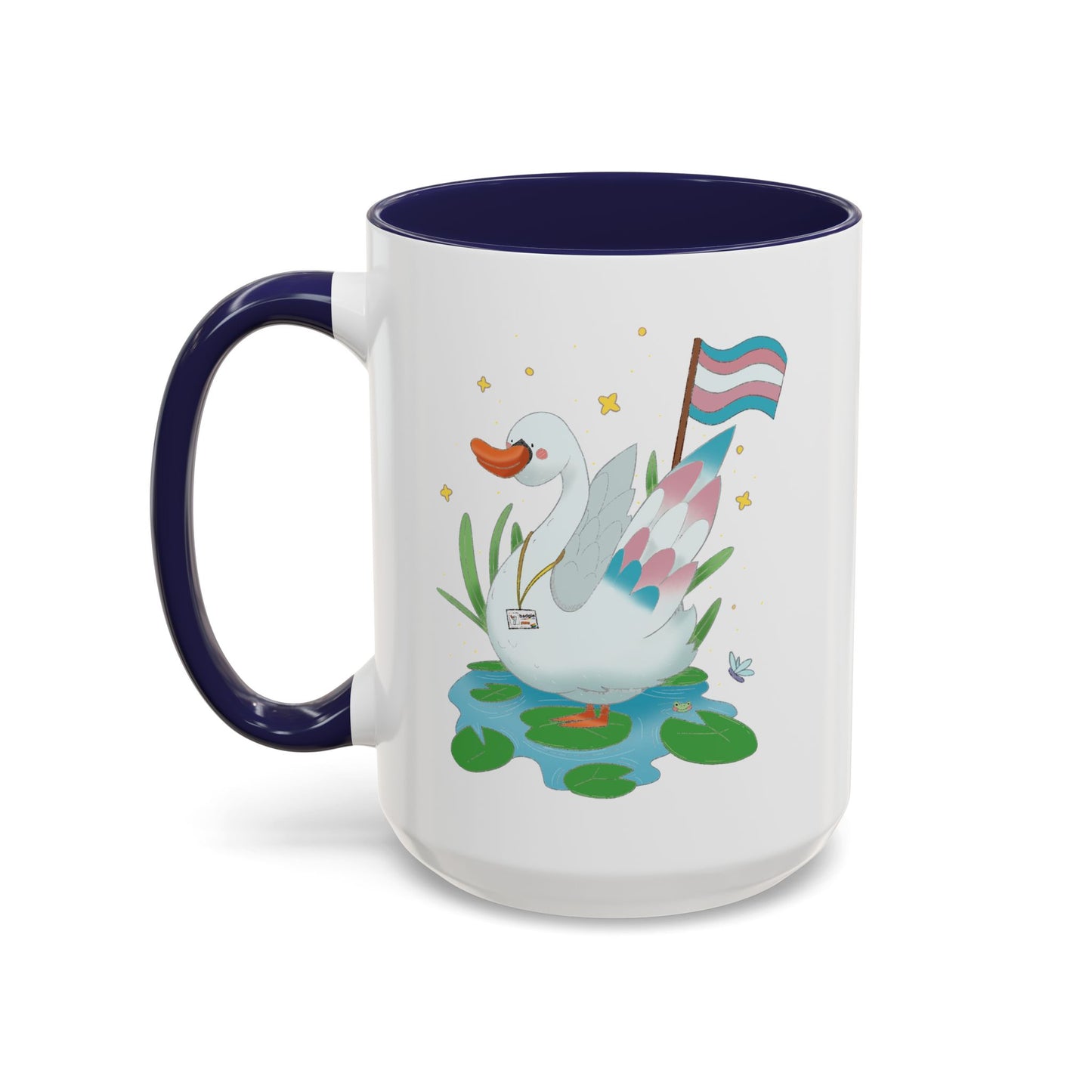 Badgie Ceramic Coffee Mug - Trans Swan “Tundra” - Badgie.co