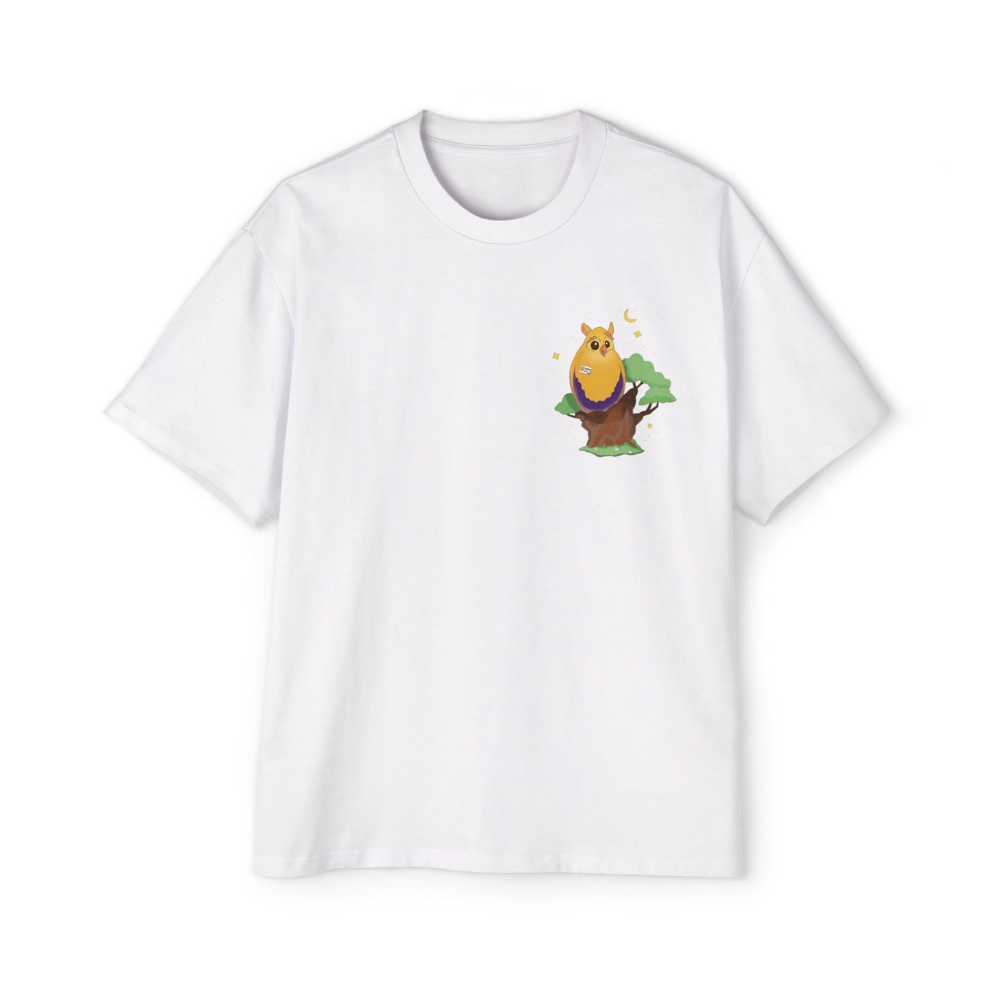Badgie Oversized Heavy Drop Shoulder T-Shirt - Intersex Owl "Albert" - Badgie.co