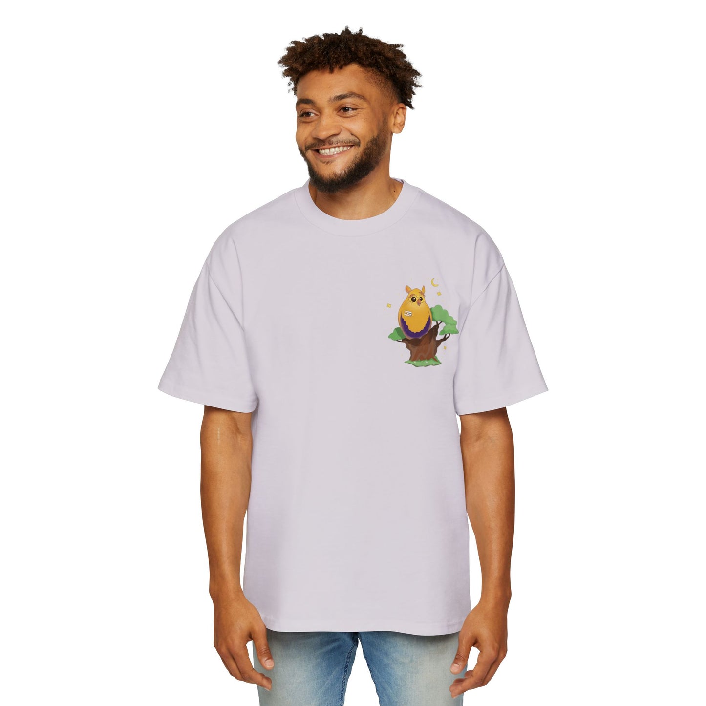 Badgie Oversized Heavy Drop Shoulder T-Shirt - Intersex Owl "Albert" - Badgie.co
