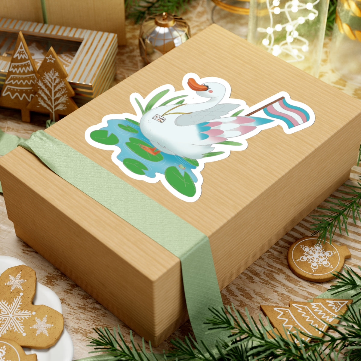 Kiss-Cut Stickers - Trans Swan "Tundra" - Badgie.co