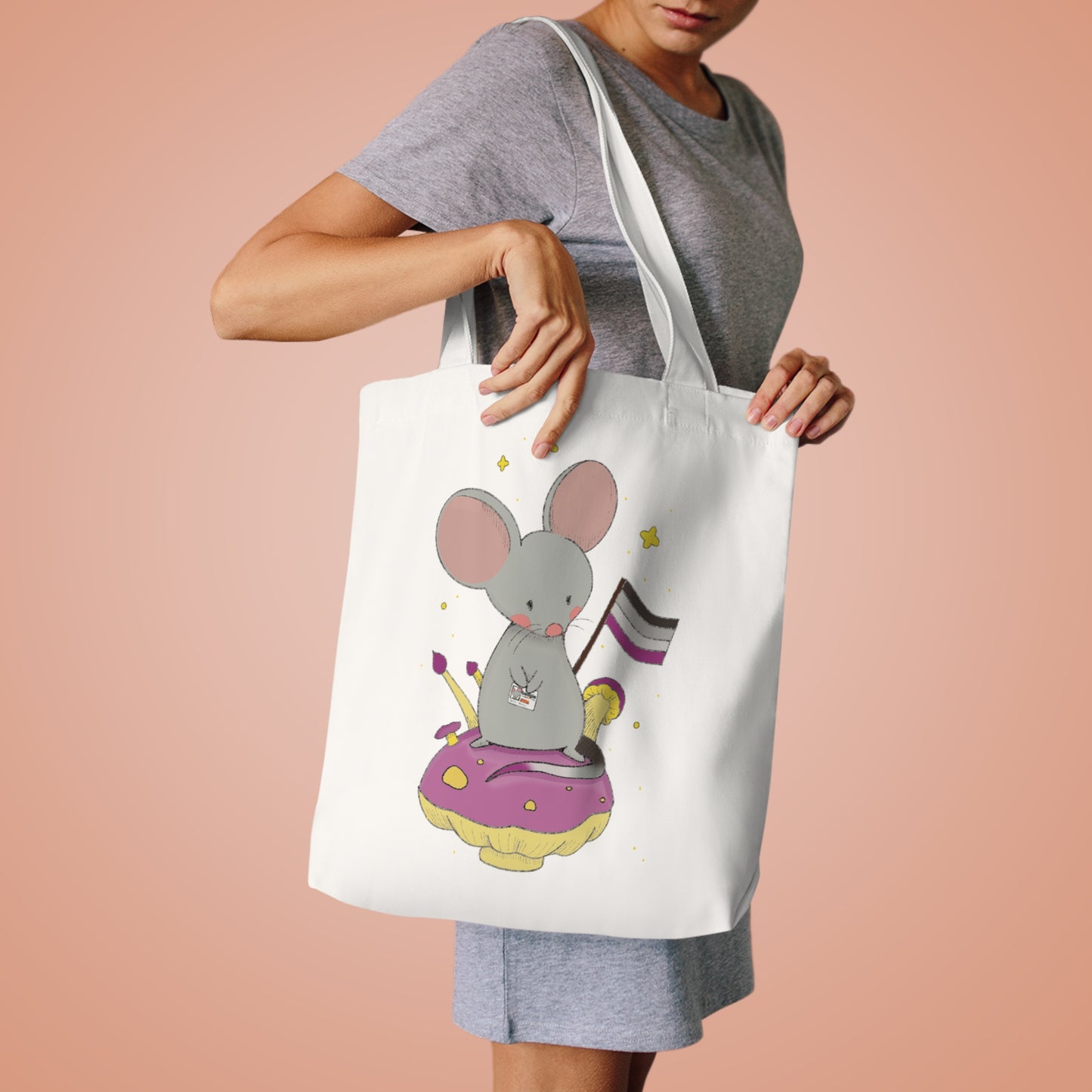 Badgie Tote Bag - Asexual Mouse "Roan" - Badgie.co