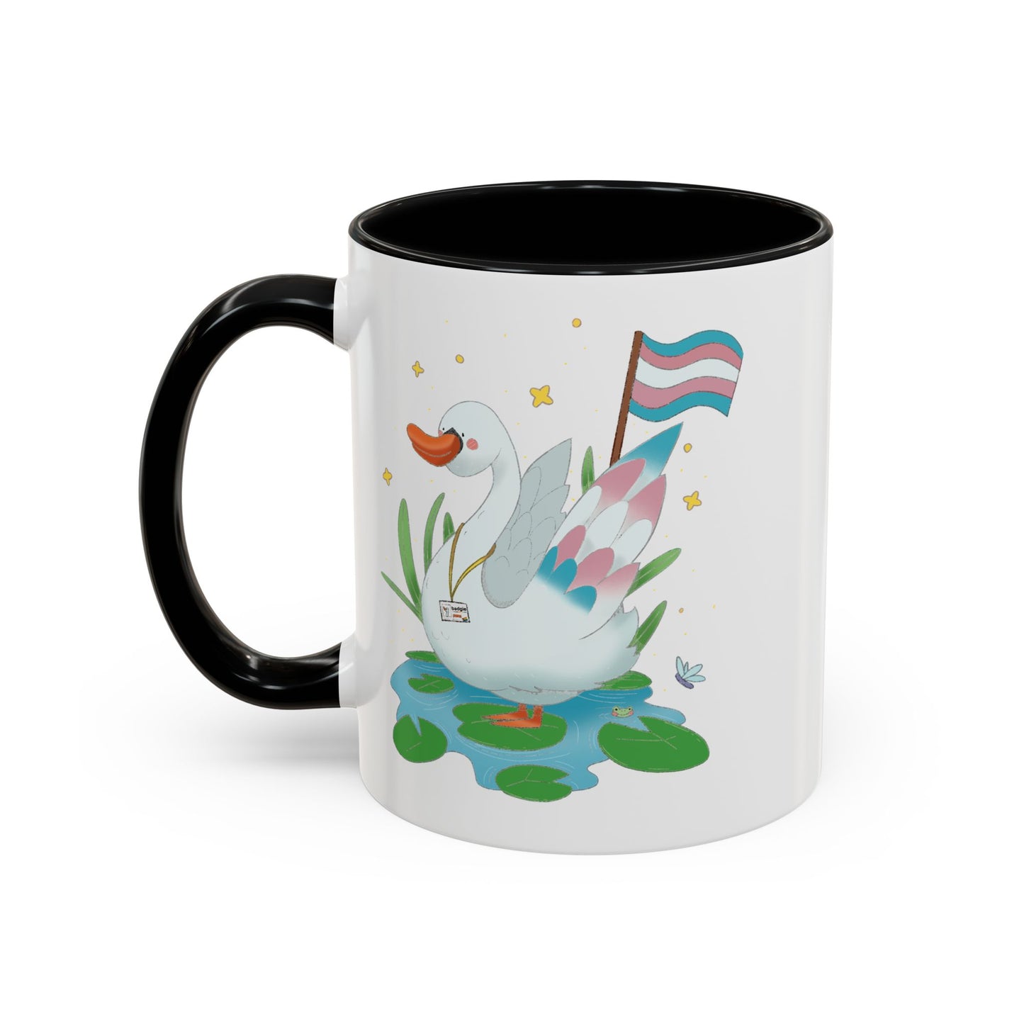 Badgie Ceramic Coffee Mug - Trans Swan “Tundra” - Badgie.co