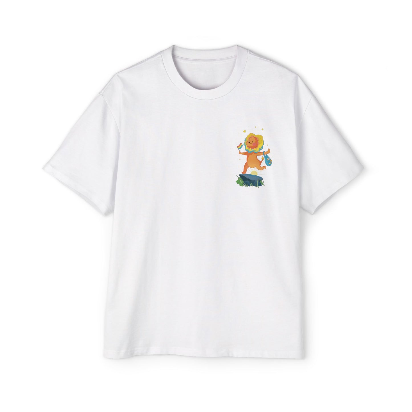 Badgie Oversized Heavy Drop Shoulder T-Shirt - Pansexual Lion "Barb" - Badgie.co