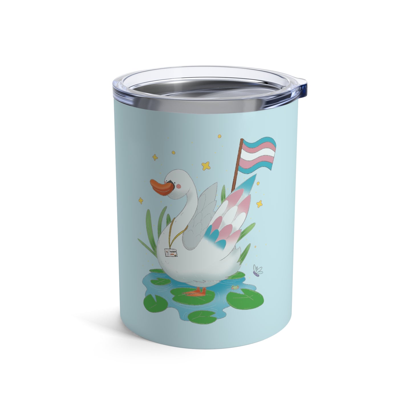 Badgie Coffee Tumbler 10oz/295mL - Trans Swan "Tundra" - Badgie.co