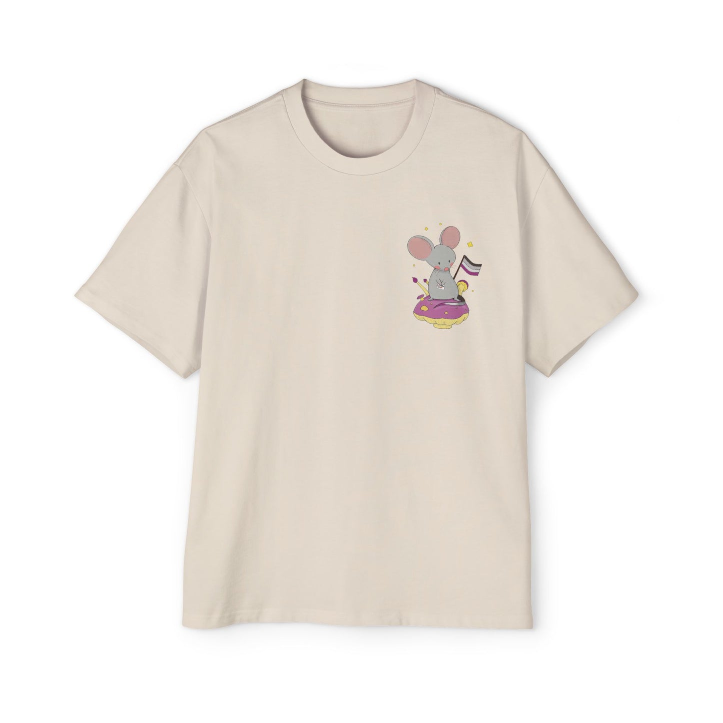 Badgie Oversized Heavy Drop Shoulder T-Shirt - Asexual Mouse "Roan" - Badgie.co