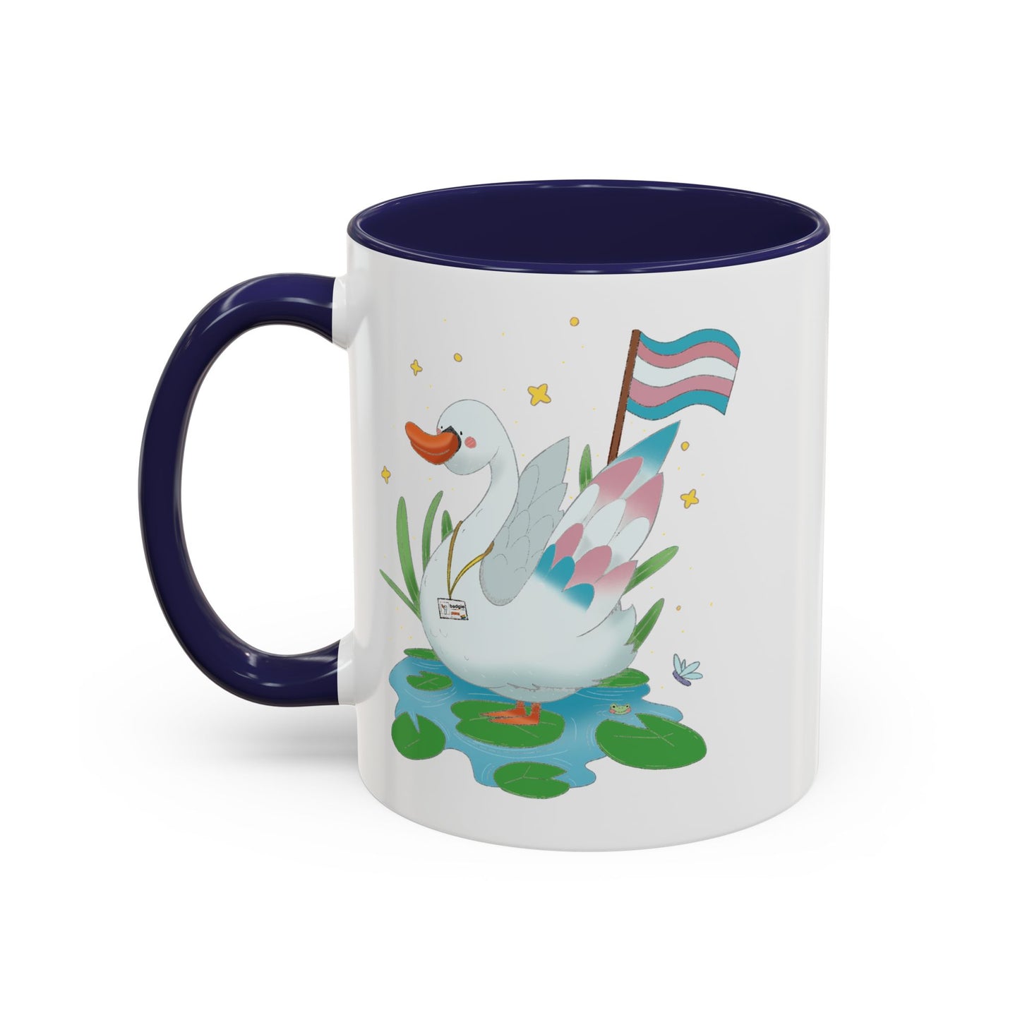 Badgie Ceramic Coffee Mug - Trans Swan “Tundra” - Badgie.co