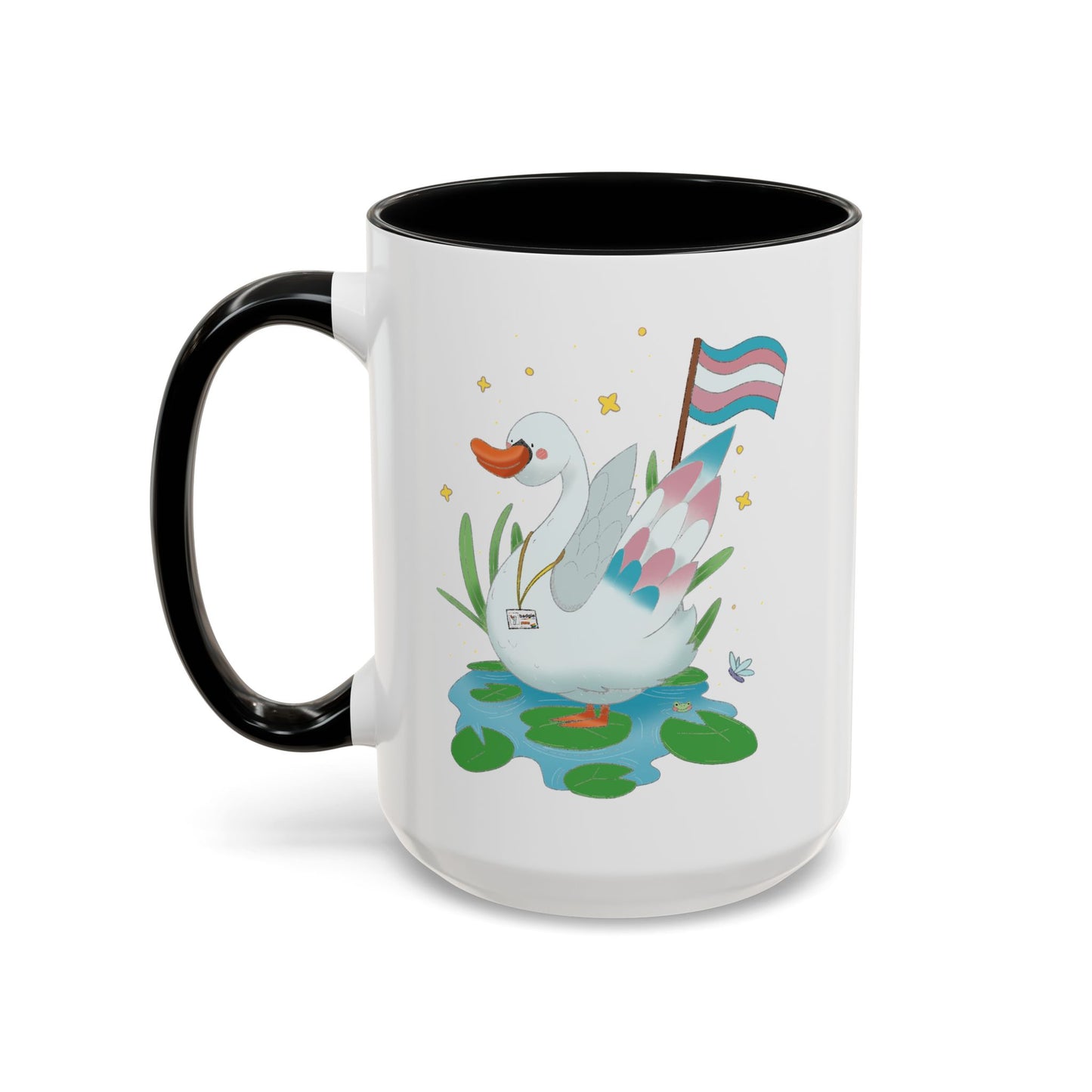 Badgie Ceramic Coffee Mug - Trans Swan “Tundra” - Badgie.co