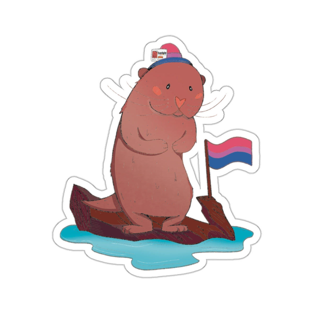 Kiss-Cut Stickers - Bisexual Otter "River" - Badgie.co
