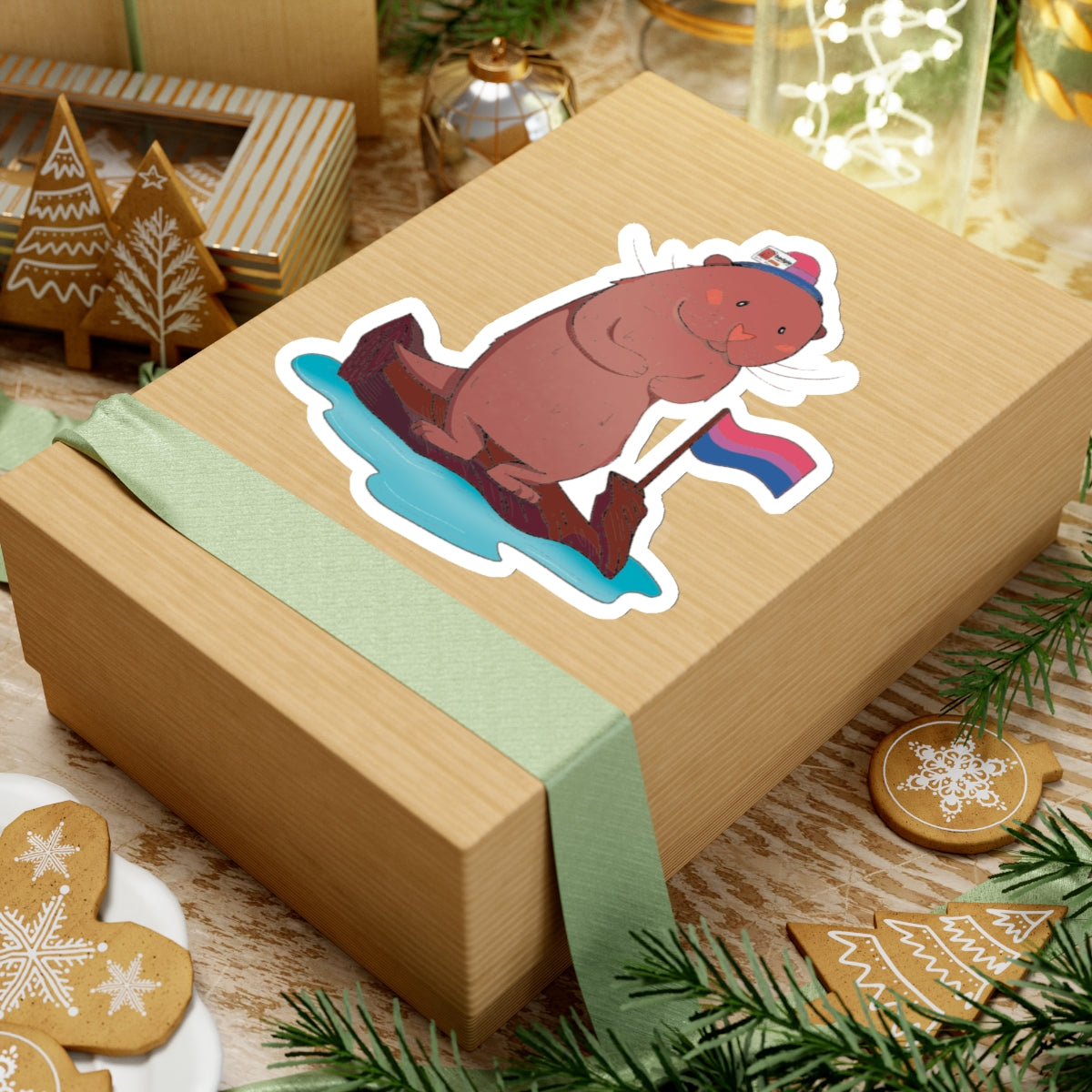 Kiss-Cut Stickers - Bisexual Otter "River" - Badgie.co