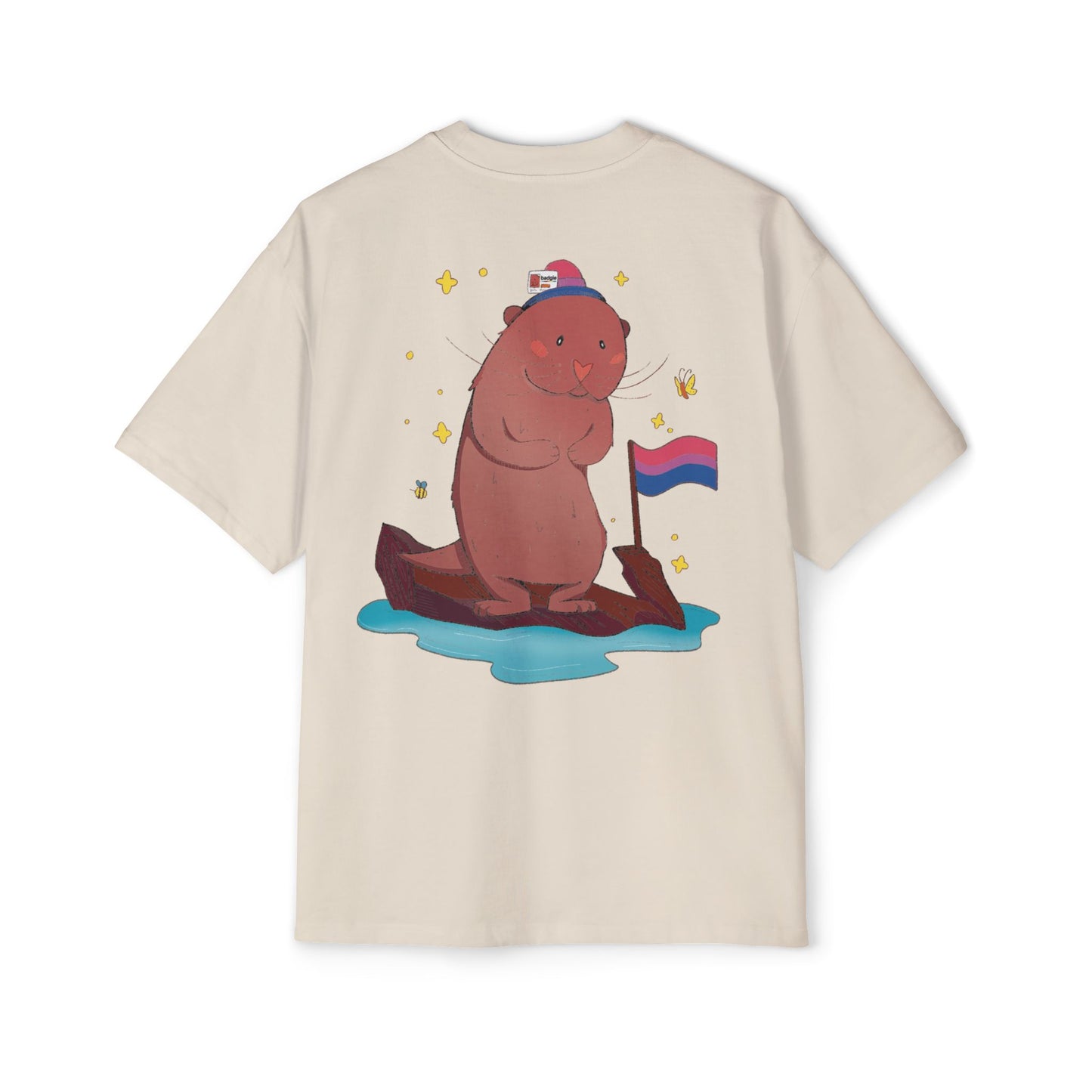 Badgie Oversized Heavy Drop Shoulder T-Shirt - Bisexual Otter "River" - Badgie.co