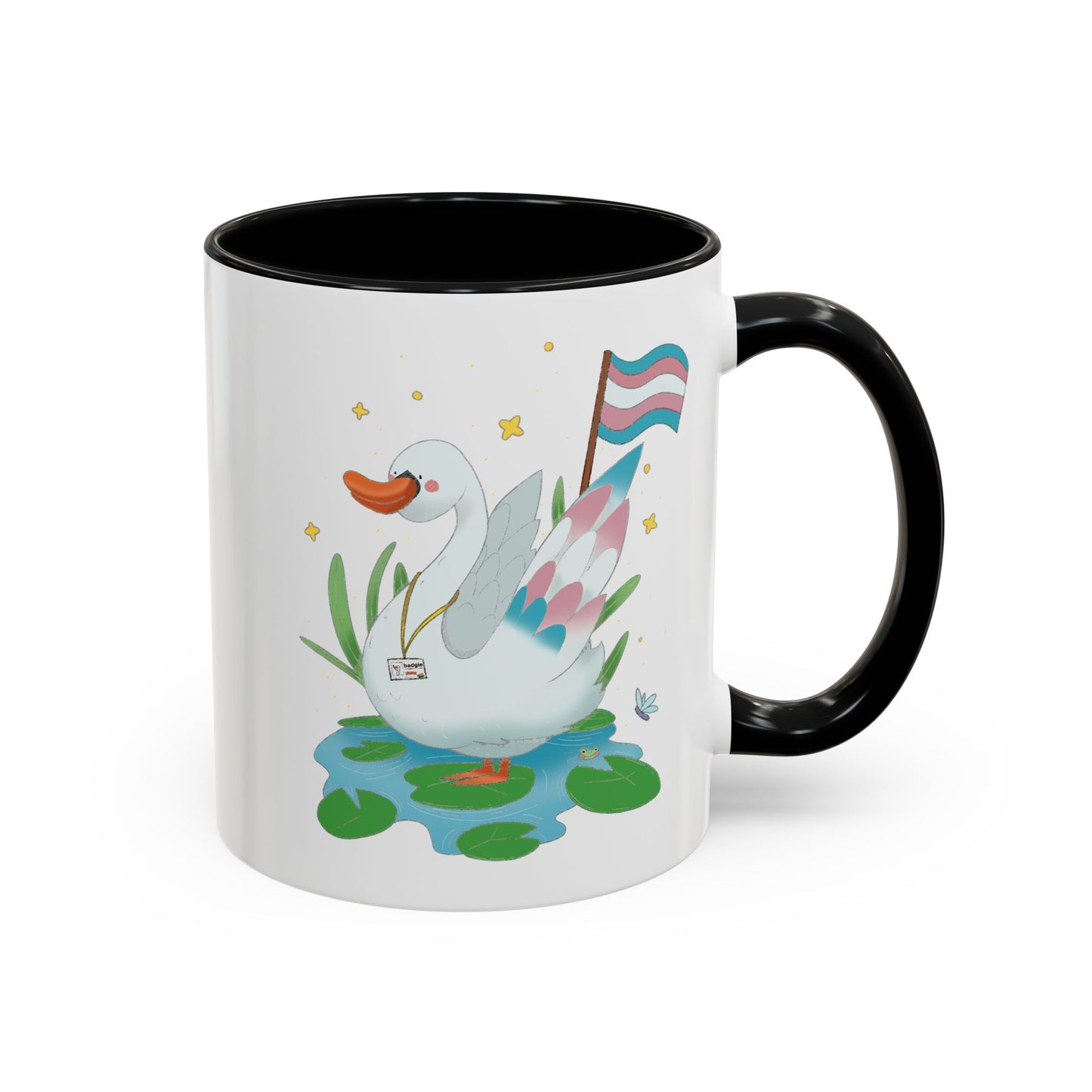 Badgie Ceramic Coffee Mug - Trans Swan “Tundra” - Badgie.co