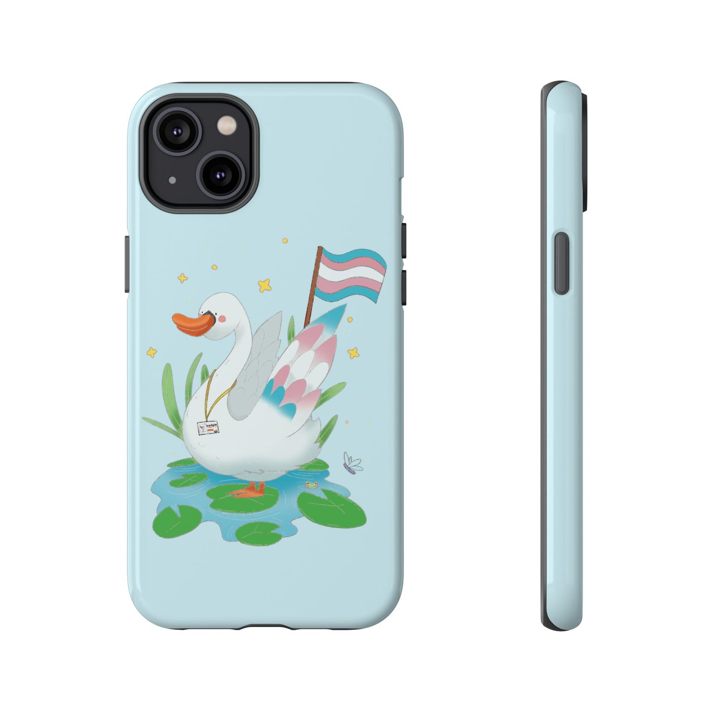 Badgie iPhone Case - Trans Swan "Tundra" - Badgie.co