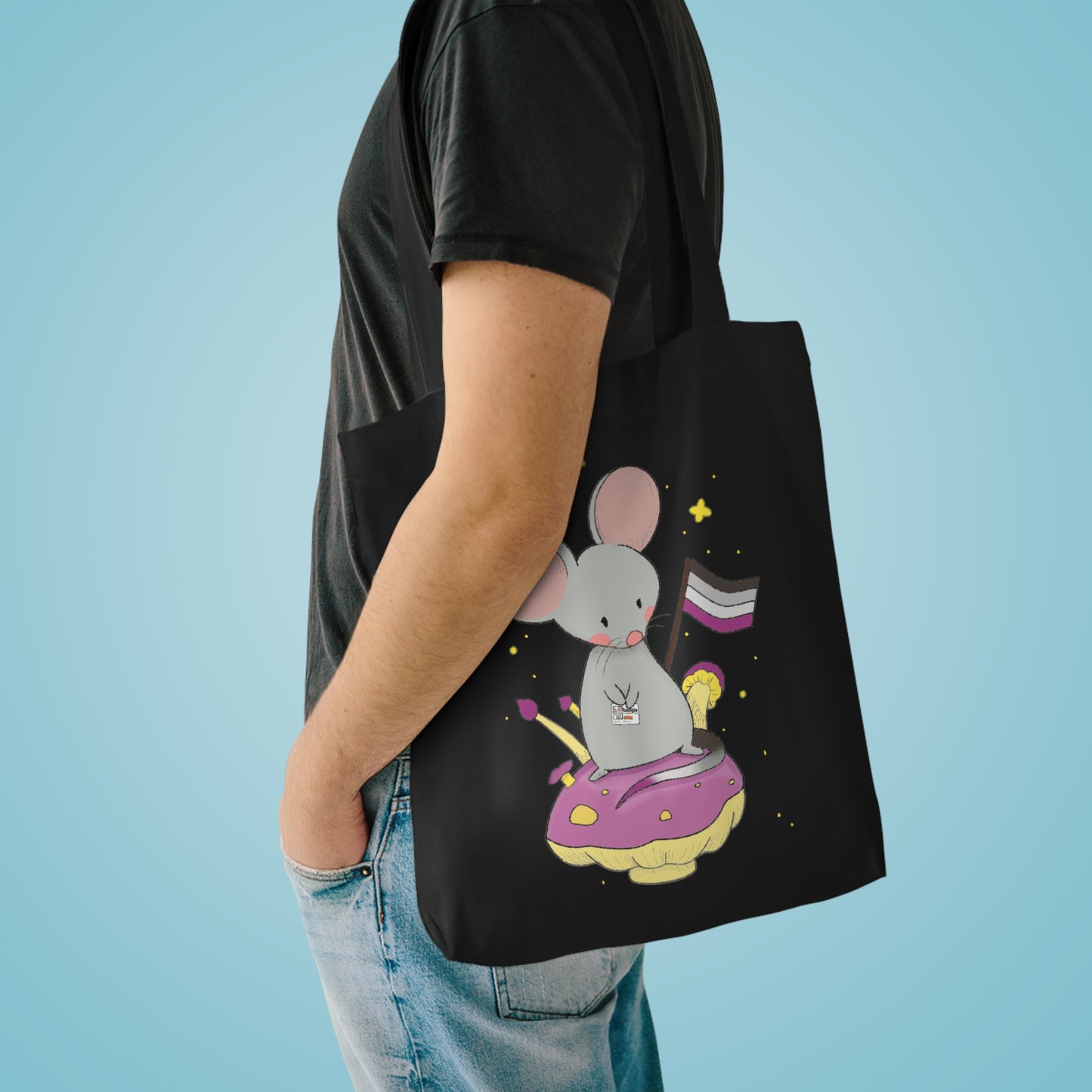 Badgie Tote Bag - Asexual Mouse "Roan" - Badgie.co